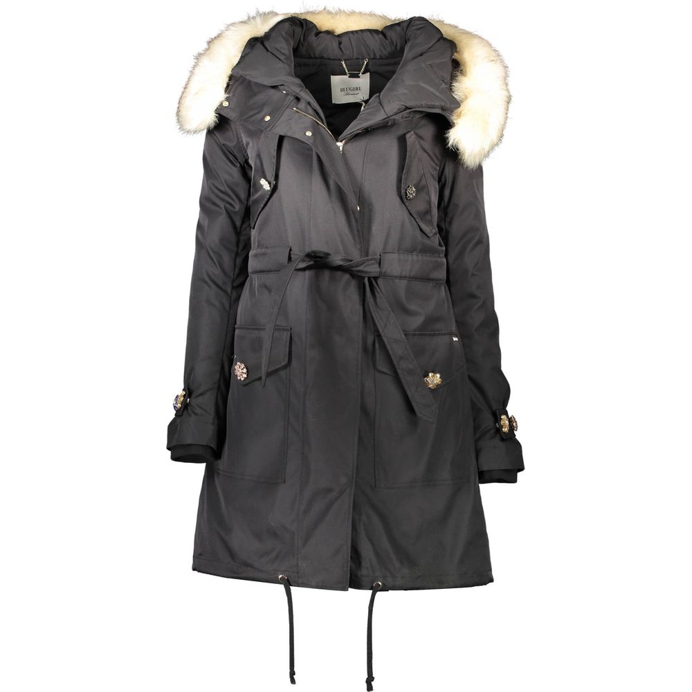 Blugirl Black Polyester Jackets & Coat LUNESCAPE