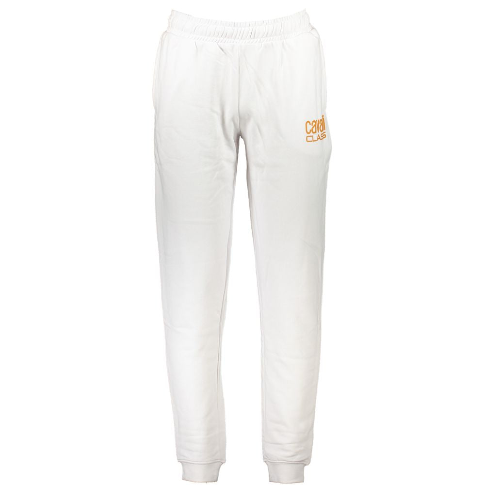 Cavalli Class Bianco Cotton Men Jogger
