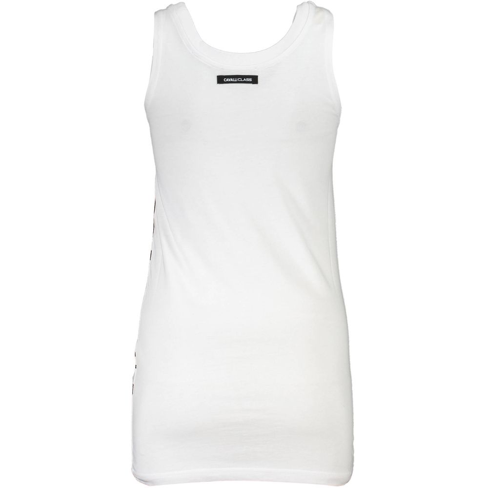 Cavalli Class White Cotton Tank Top LUNESCAPE
