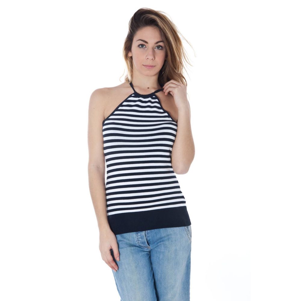 Datch Blue Cotton Tank Top LUNESCAPE