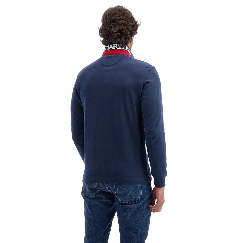 La Martina Blue Cotton Polo Shirt LUNESCAPE