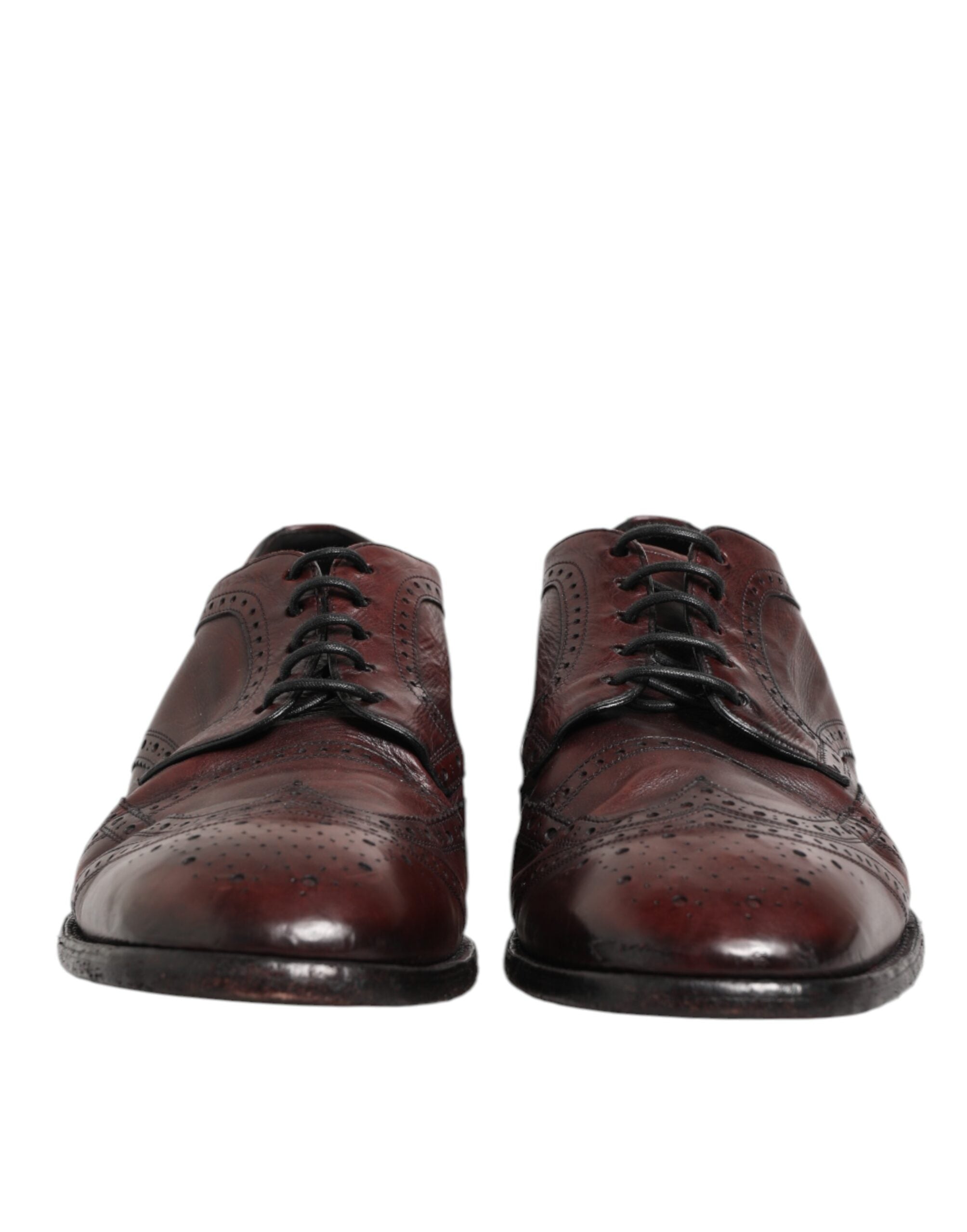 Dolce & Gabbana Bordeaux Leather Lace Up Dress Derby Shoes LUNESCAPE