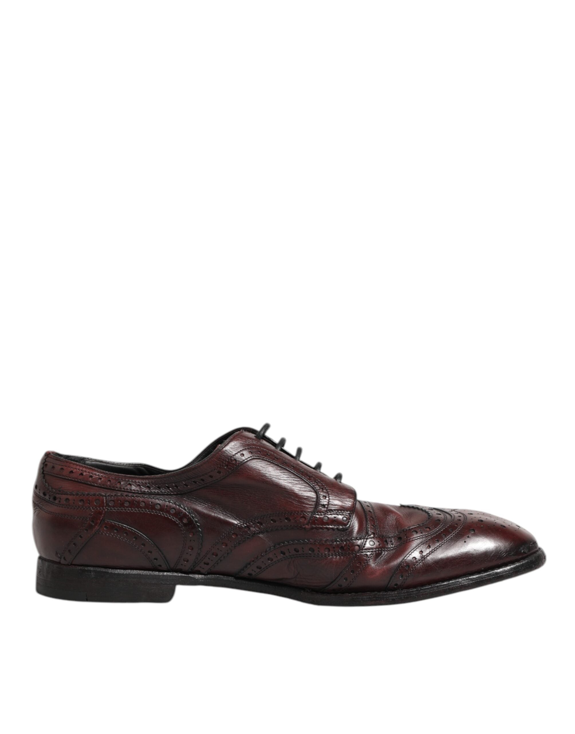 Dolce & Gabbana Bordeaux Leather Lace Up Dress Derby Shoes LUNESCAPE