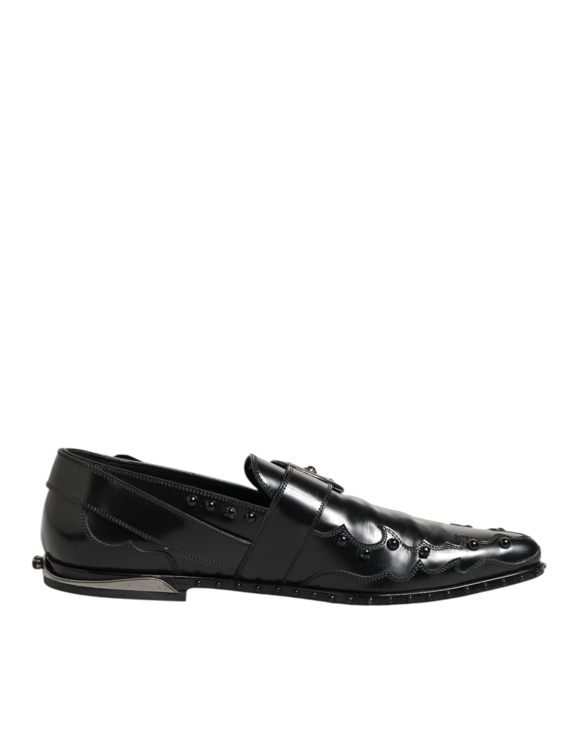 Dolce & Gabbana Black Embellished Dress Monk Strap Shoes LUNESCAPE