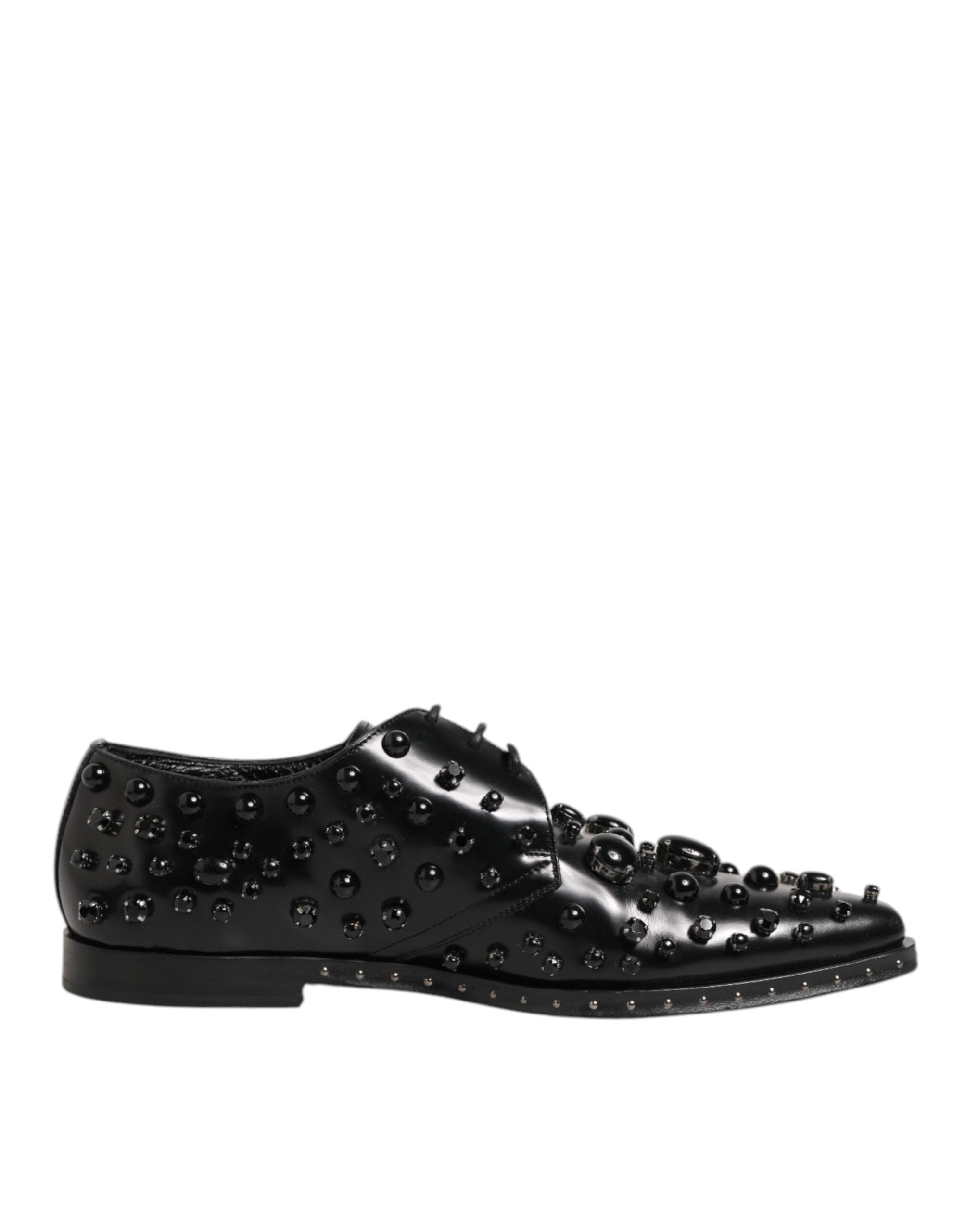 Dolce & Gabbana Black Crystal Embellished Formal Derby Shoes LUNESCAPE
