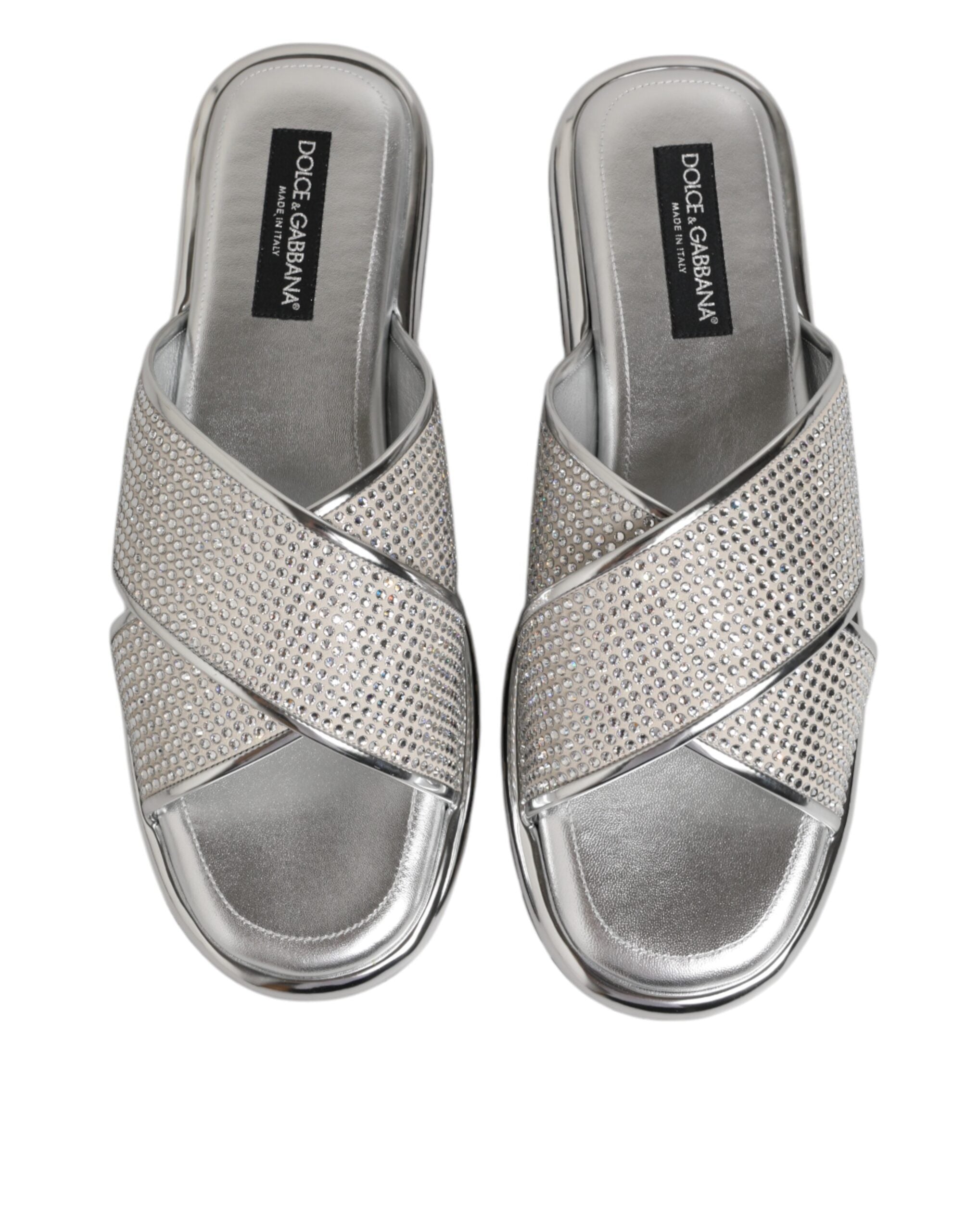 Dolce & Gabbana Silver Strass Slipper