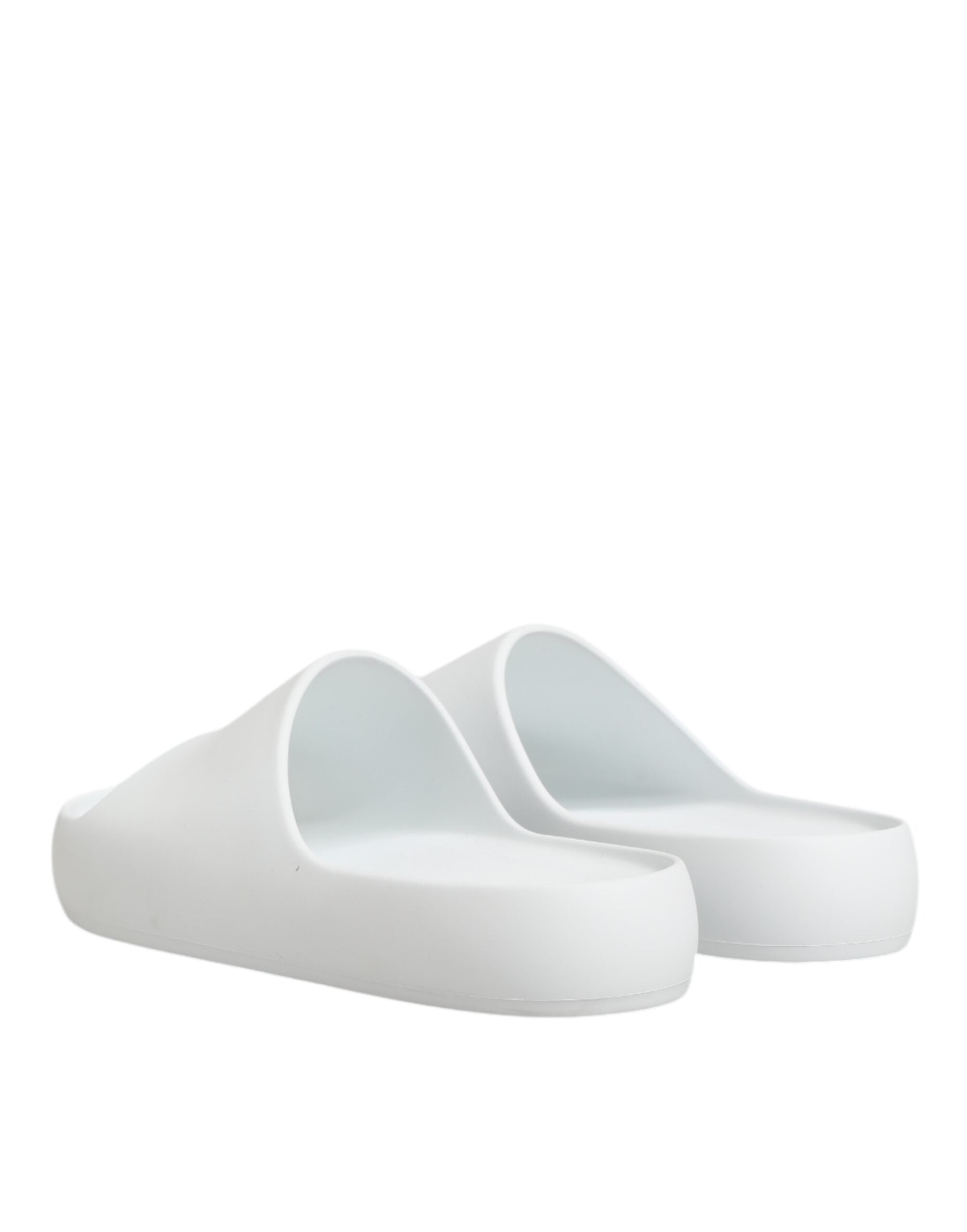Dolce & Gabbana White Logo Slides Sandals Men Beachwear Shoes LUNESCAPE