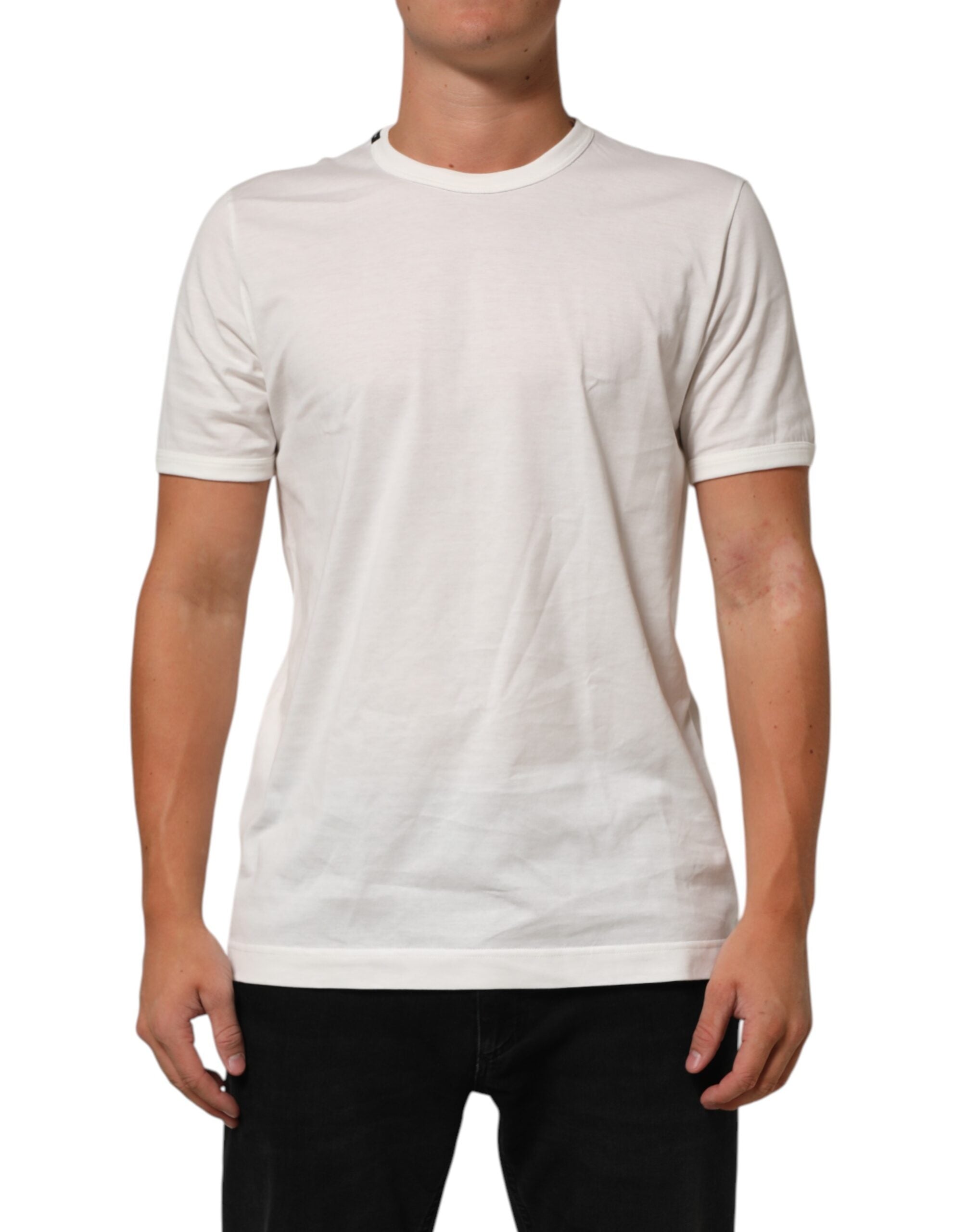 Dolce & Gabbana White Cotton Goodluck 2020 Crew Neck T-shirt LUNESCAPE