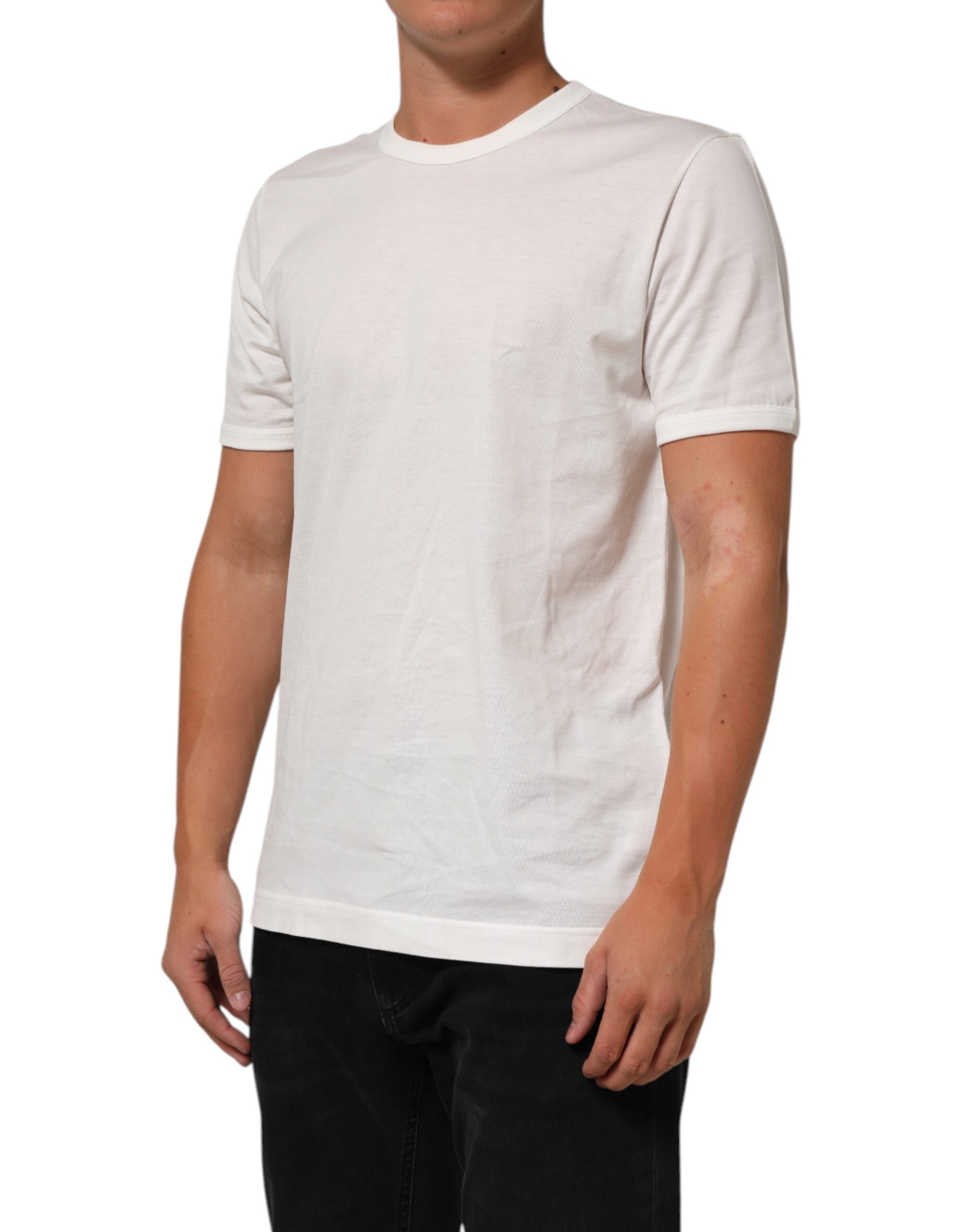 Dolce & Gabbana White Cotton Goodluck 2020 Crew Neck T-shirt LUNESCAPE