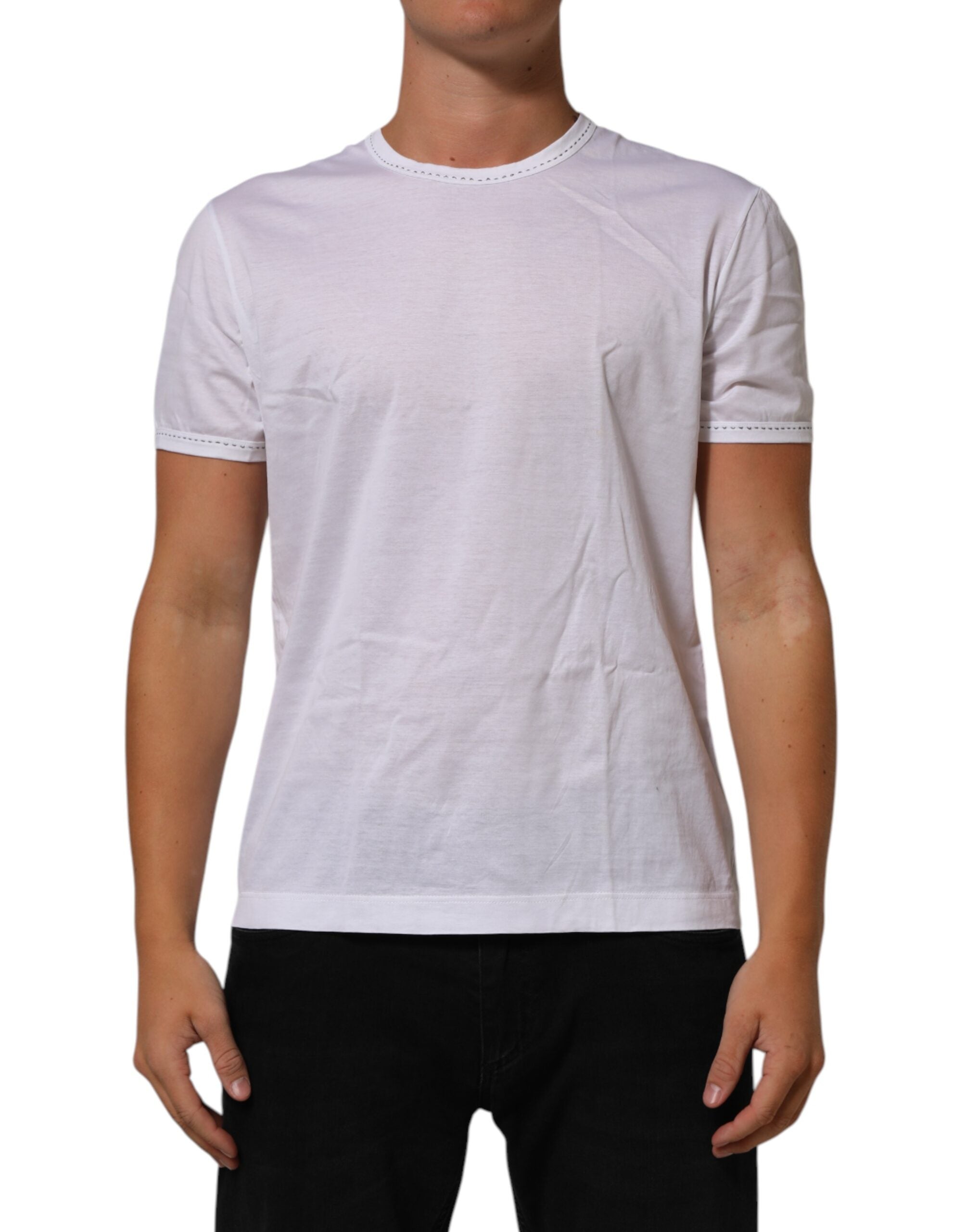 Dolce & Gabbana White Cotton Crew Neck Underwear Tee T-shirt LUNESCAPE
