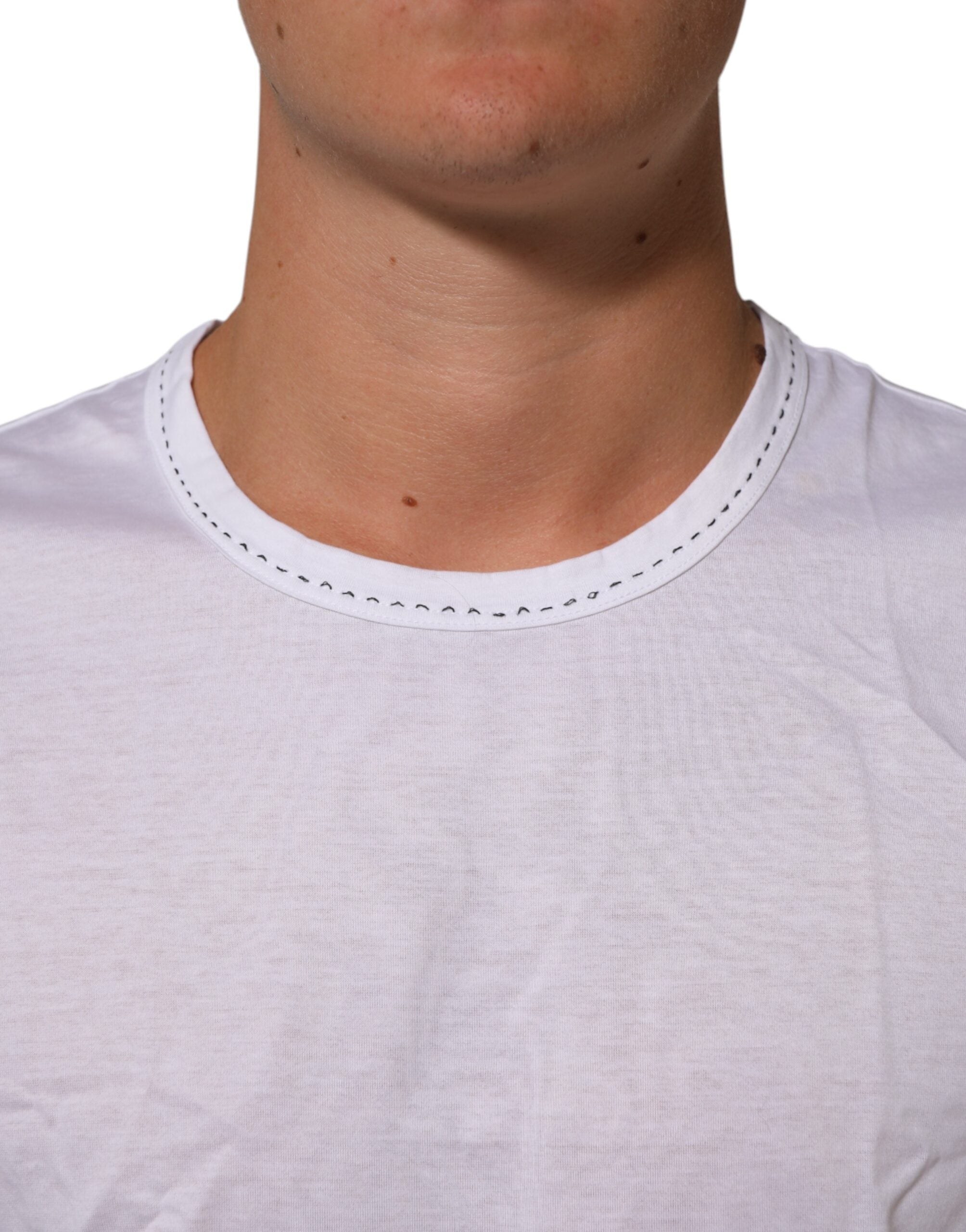 Dolce & Gabbana White Cotton Crew Neck Underwear Tee T-shirt LUNESCAPE