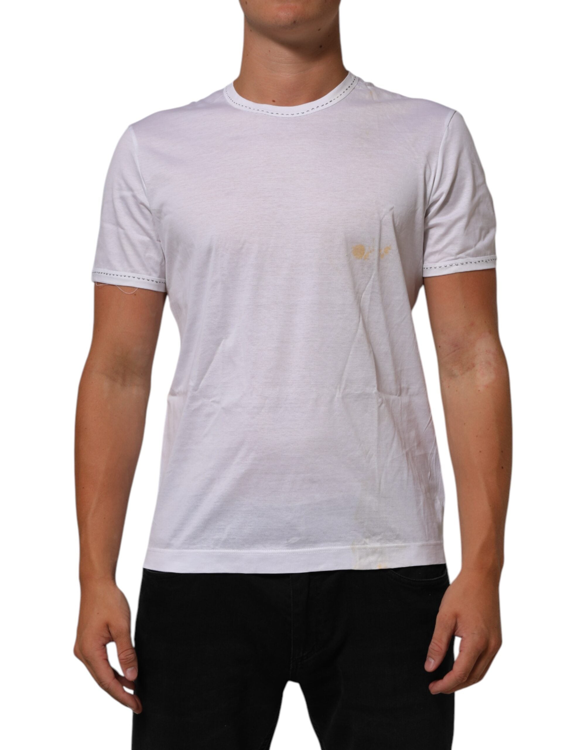Dolce & Gabbana White Cotton Crew Neck Underwear Tee T-shirt LUNESCAPE