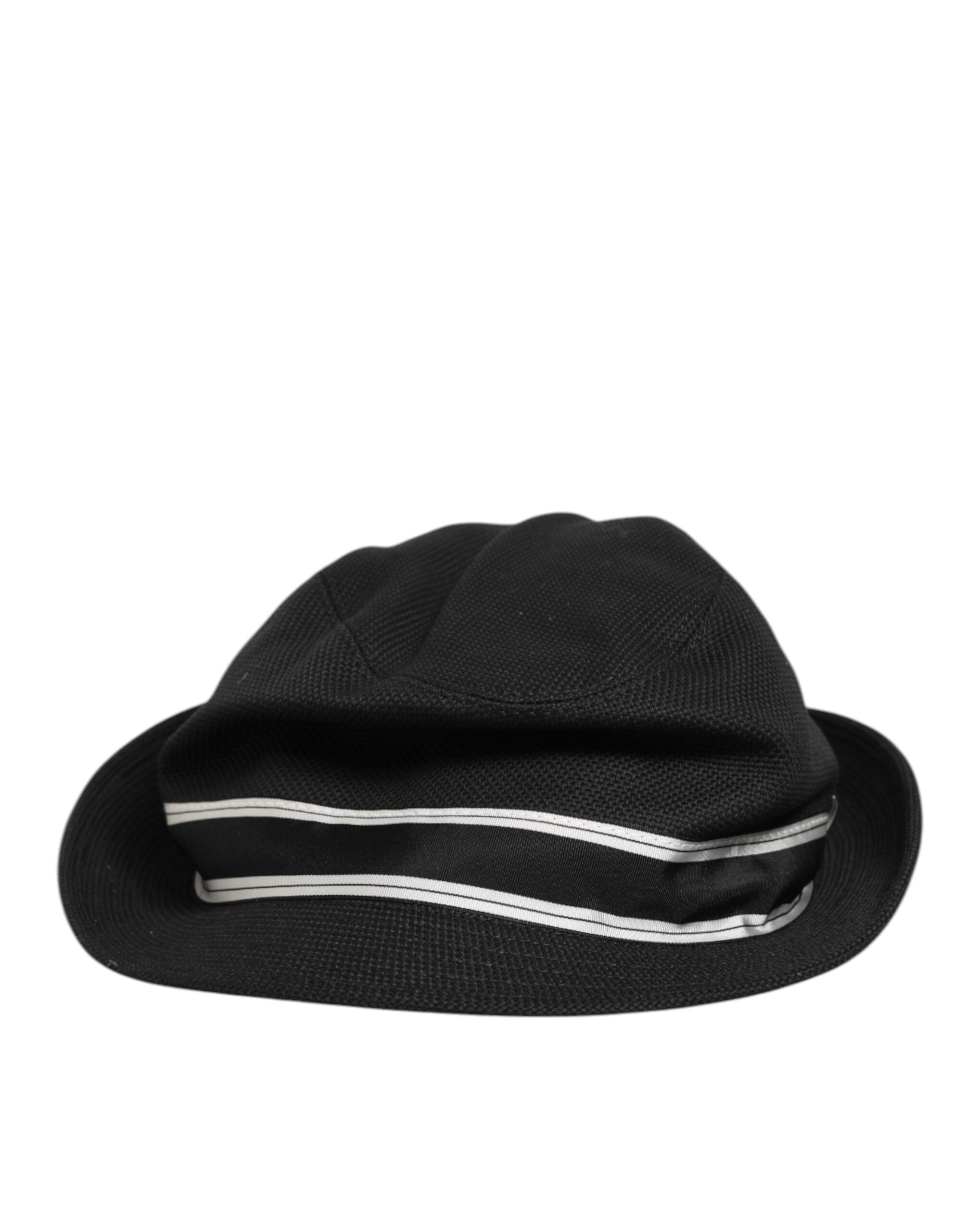 Dolce & Gabbana Black Cotton Polka Dot Lining Fedora Men Hat LUNESCAPE