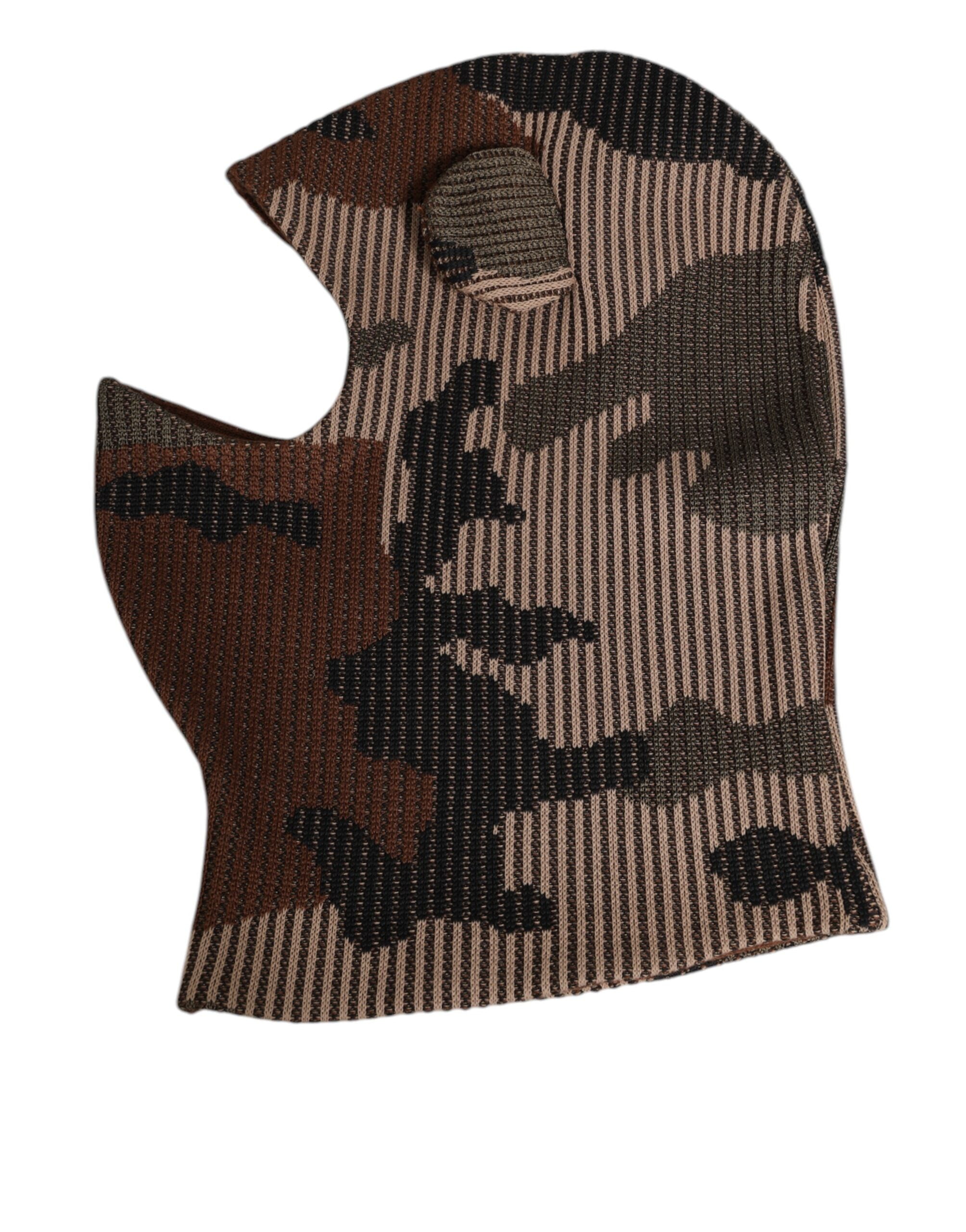 Dolce & Gabbana Multicolor Camouflage Balaclava Mask Men Cap One Size Hat LUNESCAPE
