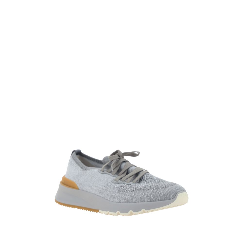 Brunello Cucinelli Gray Cotton Athletic Sneakers LUNESCAPE