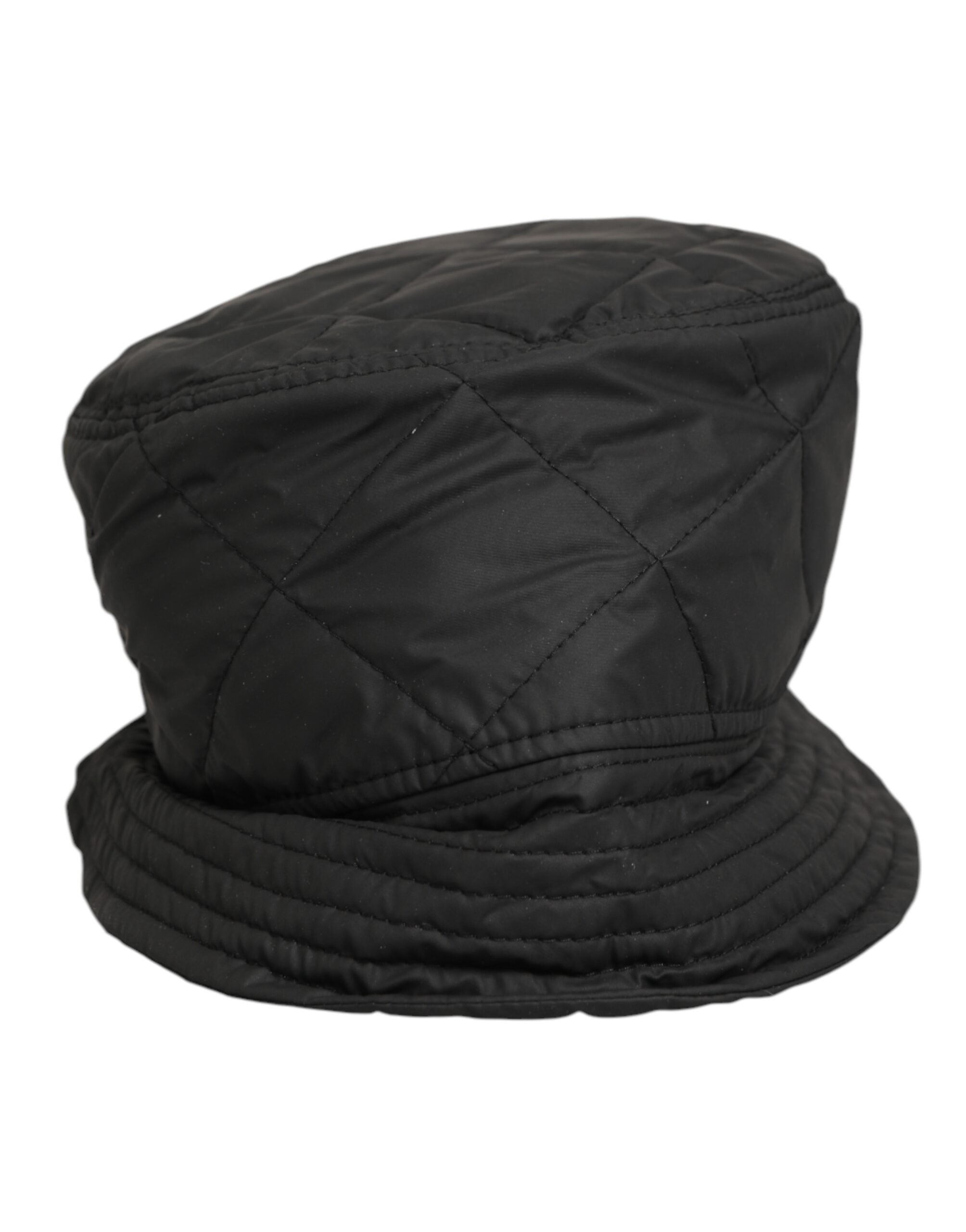 Dolce & Gabbana Black Nylon Quilted Bucket Men Capello Hat LUNESCAPE