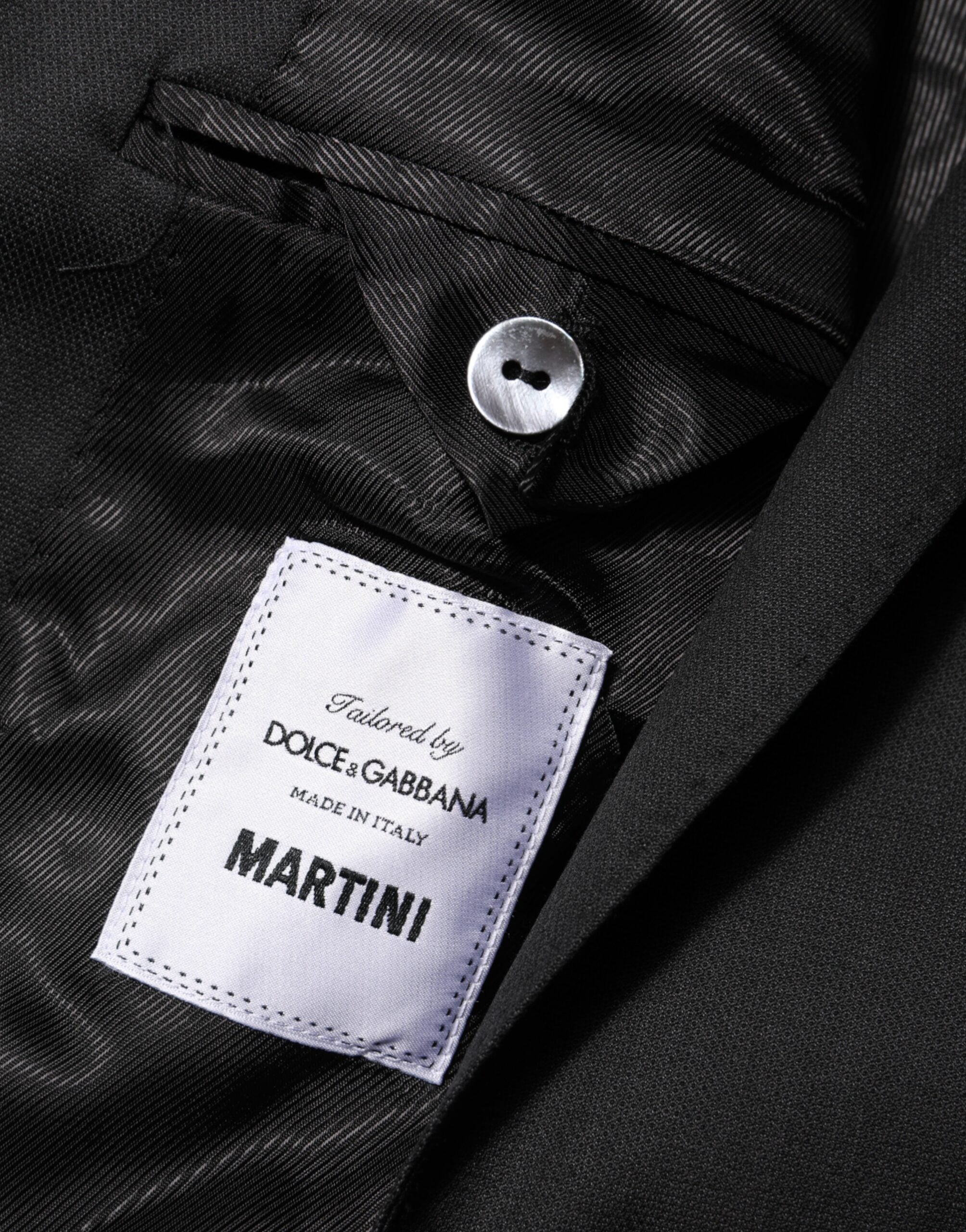 Dolce & Gabbana Black Single Breasted Men Coat MARTINI Blazer