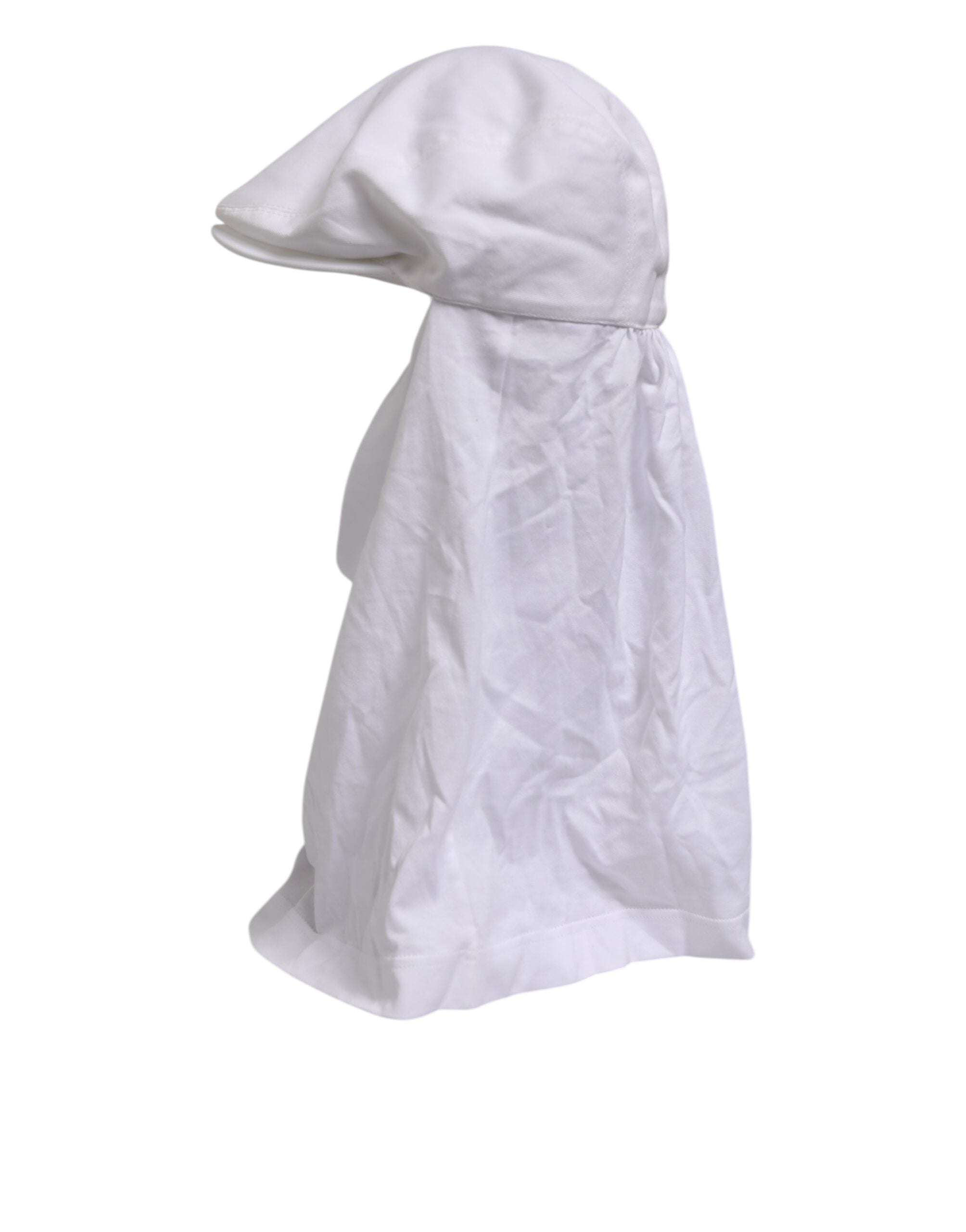 Dolce & Gabbana White Cotton DG Logo Plaque Balaclava