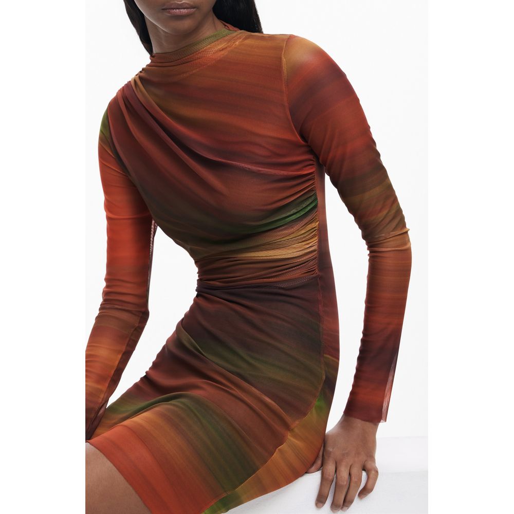 Desigual Arancione Polyester Women Dress LUNESCAPE