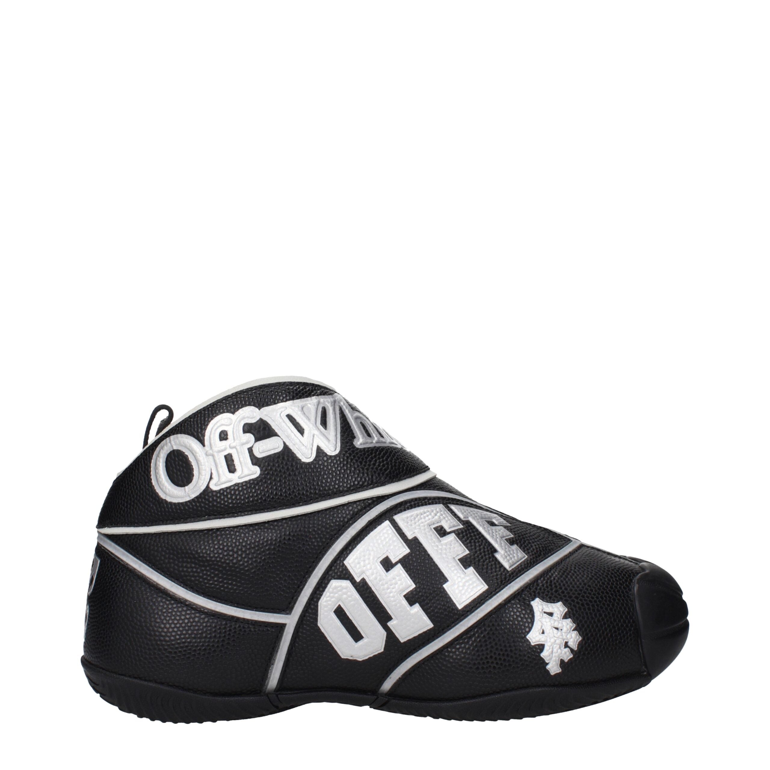 Off-White Black Leather High Top Sneakers LUNESCAPE