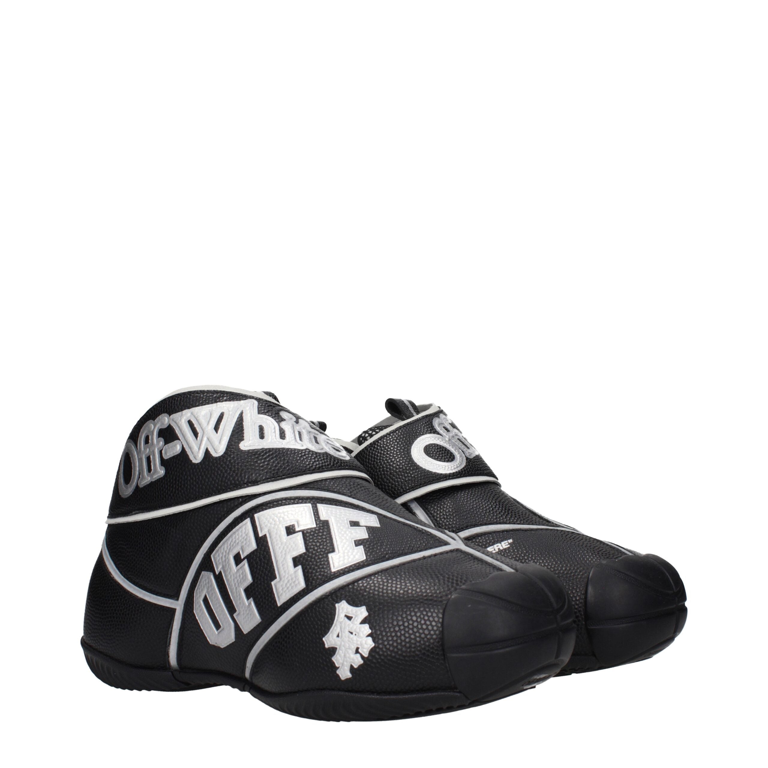 Off-White Black Leather High Top Sneakers LUNESCAPE