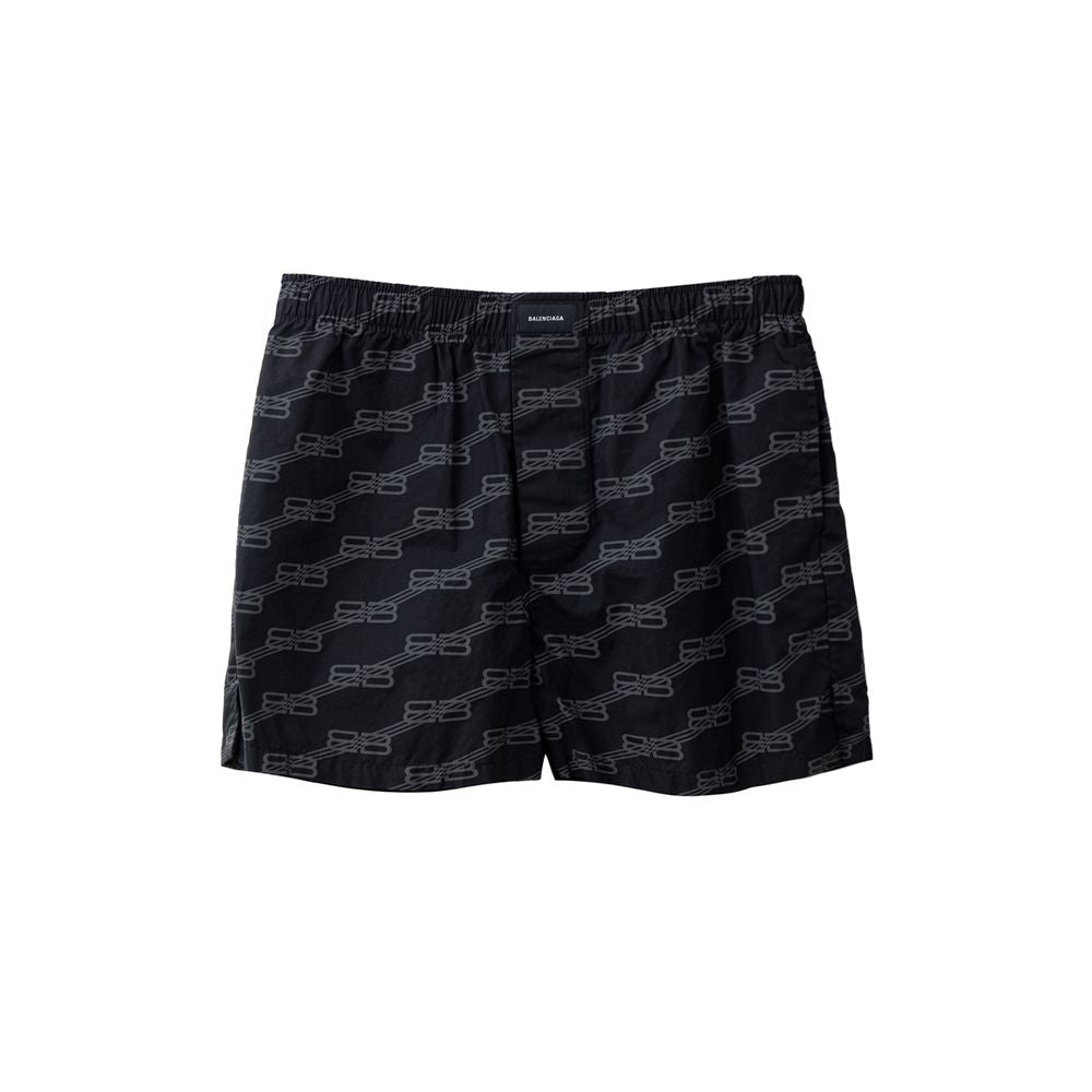 Balenciaga Black Cotton Bermuda Shorts LUNESCAPE
