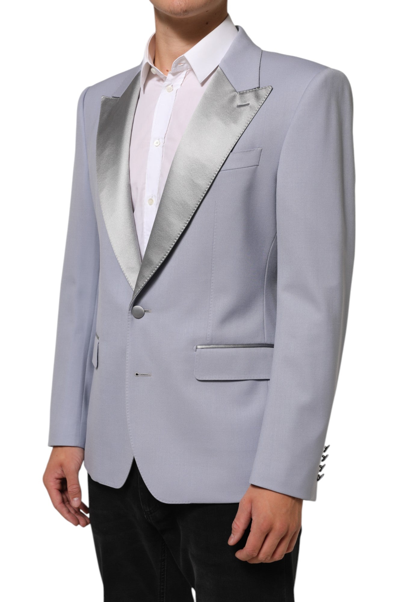 Dolce & Gabbana Gray Wool SICILIA 2 Buttons Men Suit Blazer