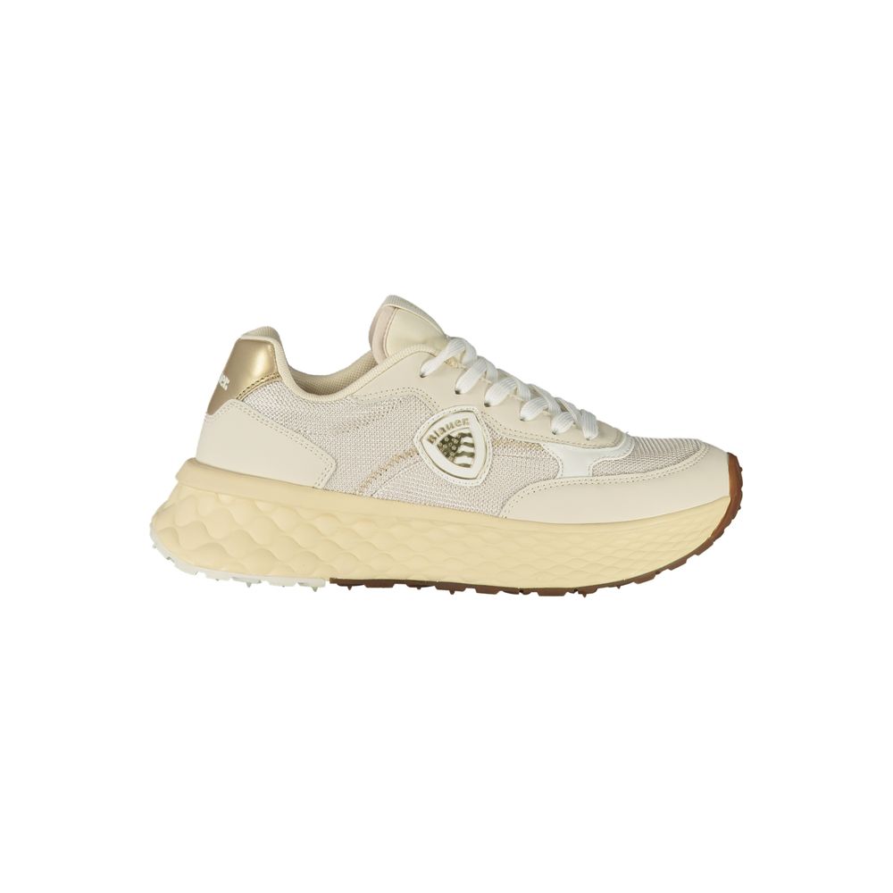 Blauer Beige Leather Women Sneaker LUNESCAPE