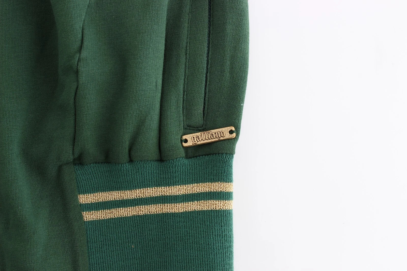 John Galliano Green Mock Zip Cardigan Sweatshirt Sweater Jacket