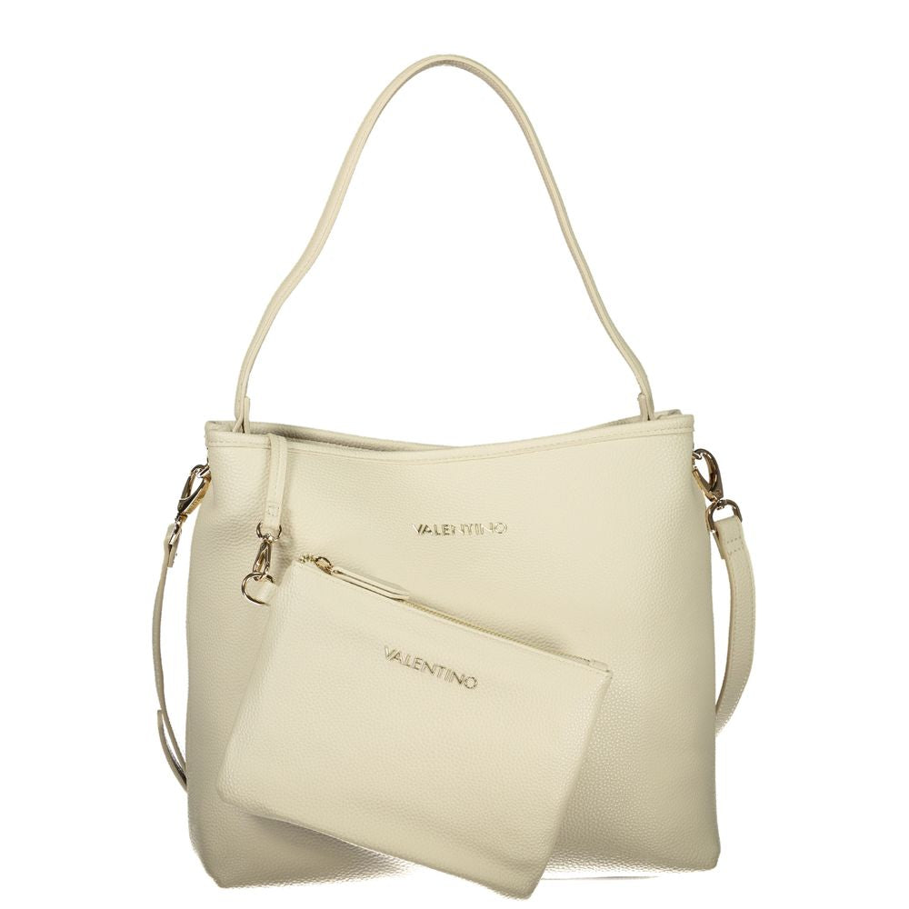 Mario Valentino Beige Polyurethane Women Shoulder Bag LUNESCAPE