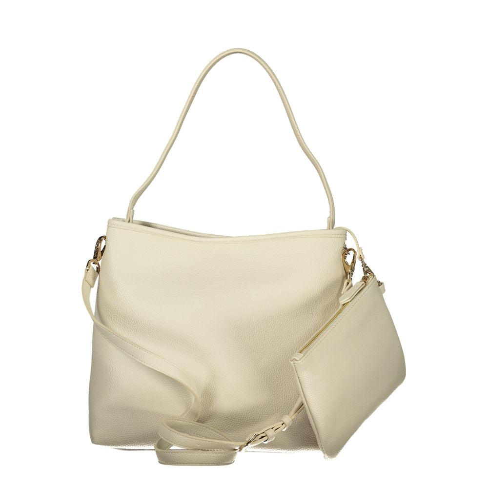 Mario Valentino Beige Polyurethane Women Shoulder Bag LUNESCAPE