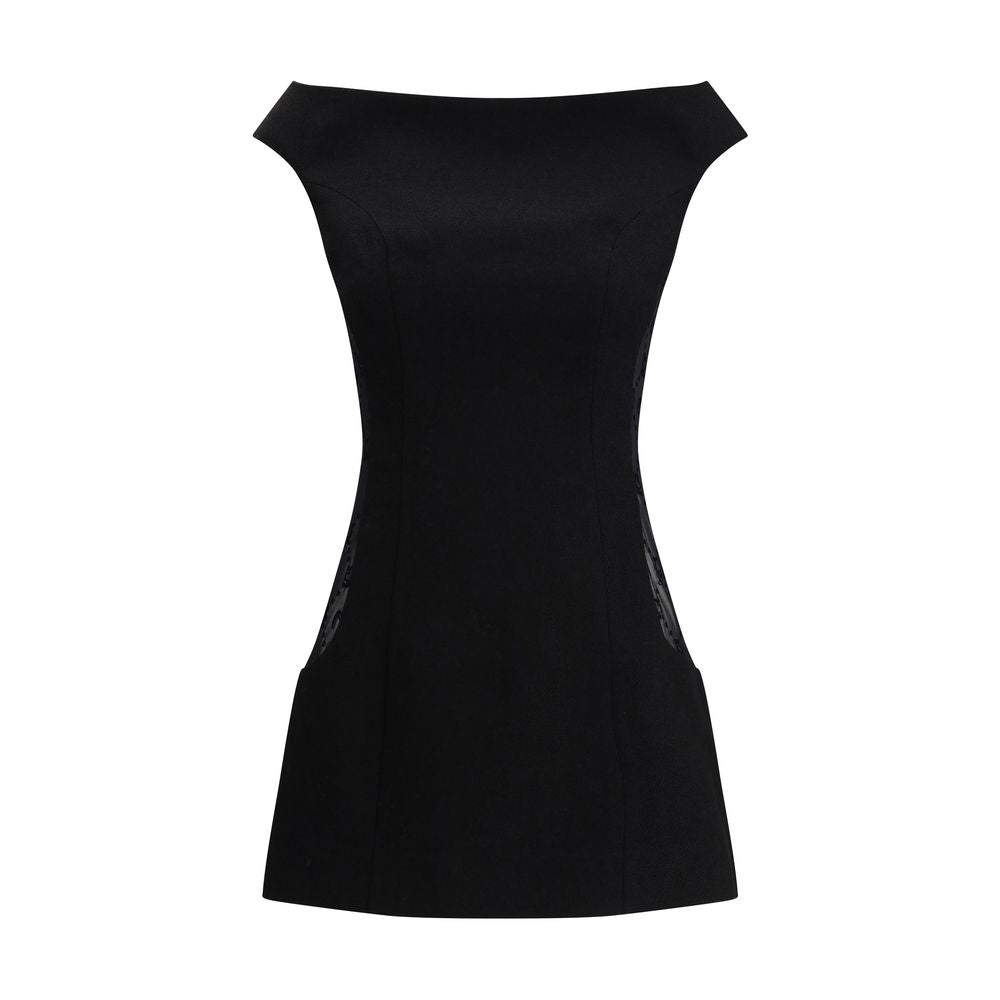 Marine Serre Black Wool Casual Dress