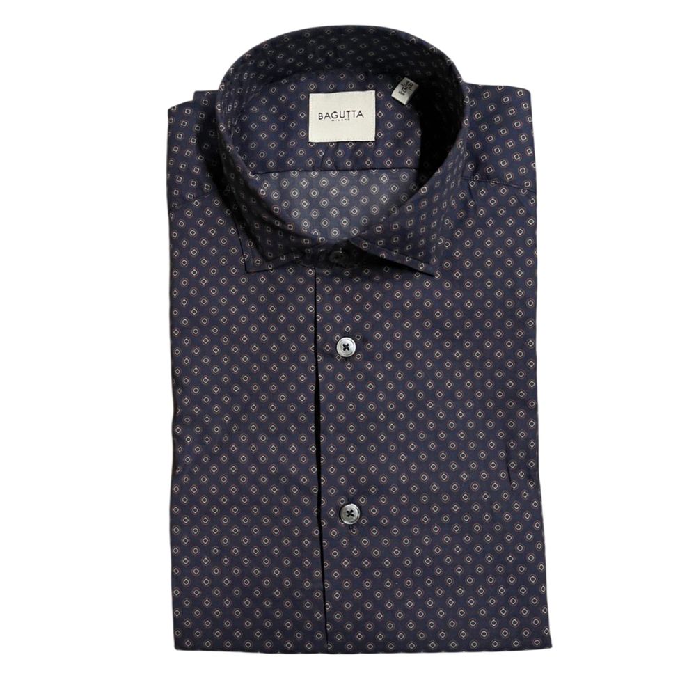 Bagutta Blue Cotton Men's Slim Fit Shirt LUNESCAPE