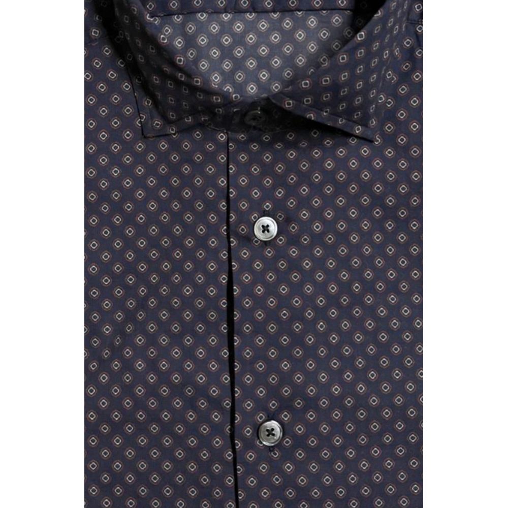 Bagutta Blue Cotton Men's Slim Fit Shirt LUNESCAPE