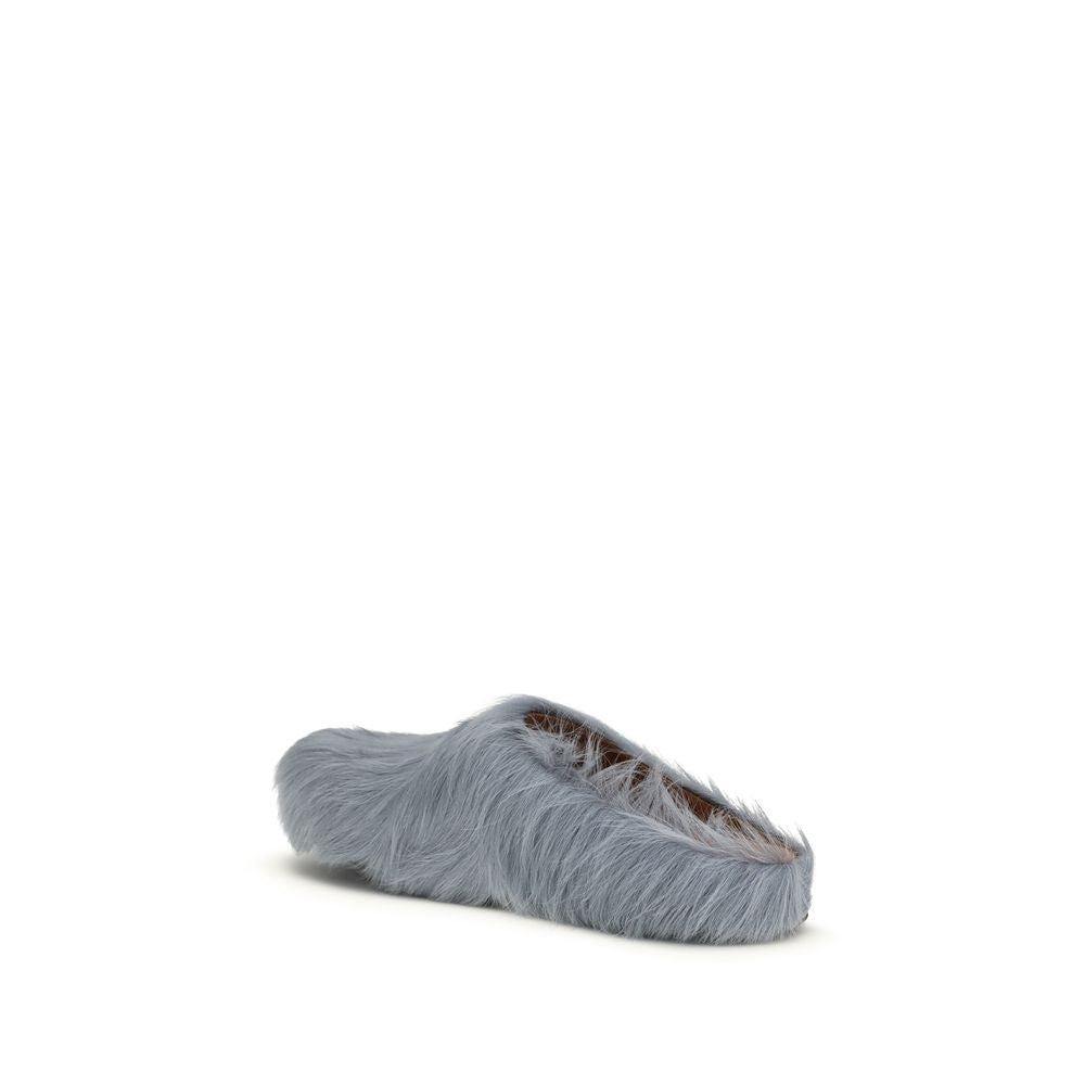 Marni Blue Calf Leather Bos Taurus Mules
