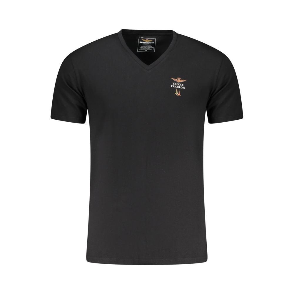 Aeronautica Militare Black Cotton Men's T-Shirt LUNESCAPE