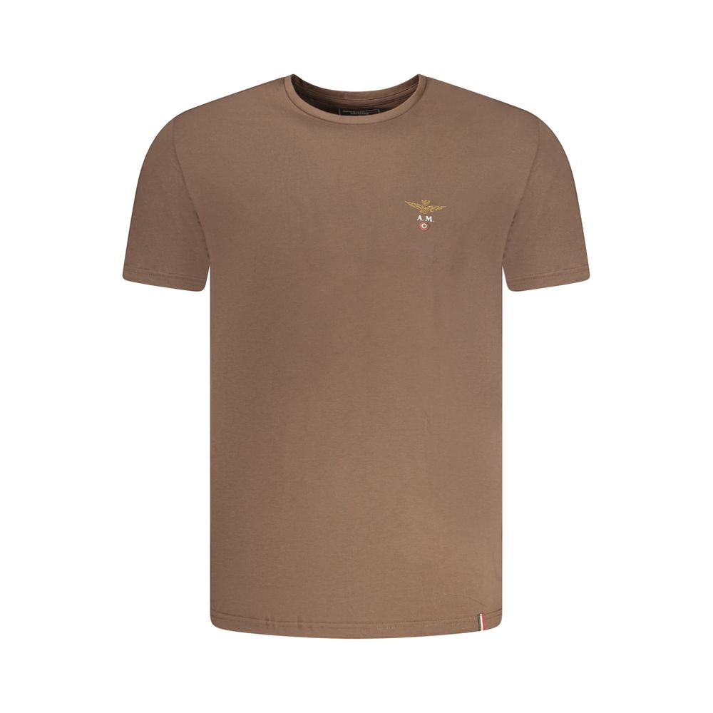 Aeronautica Militare Marrone Cotton Men's T-Shirt LUNESCAPE