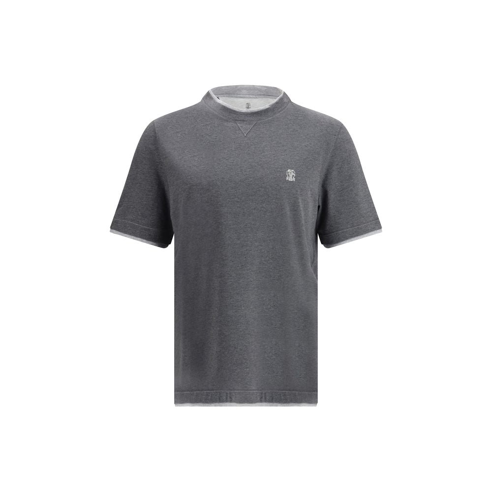 Brunello Cucinelli Gray Cotton T-Shirt LUNESCAPE