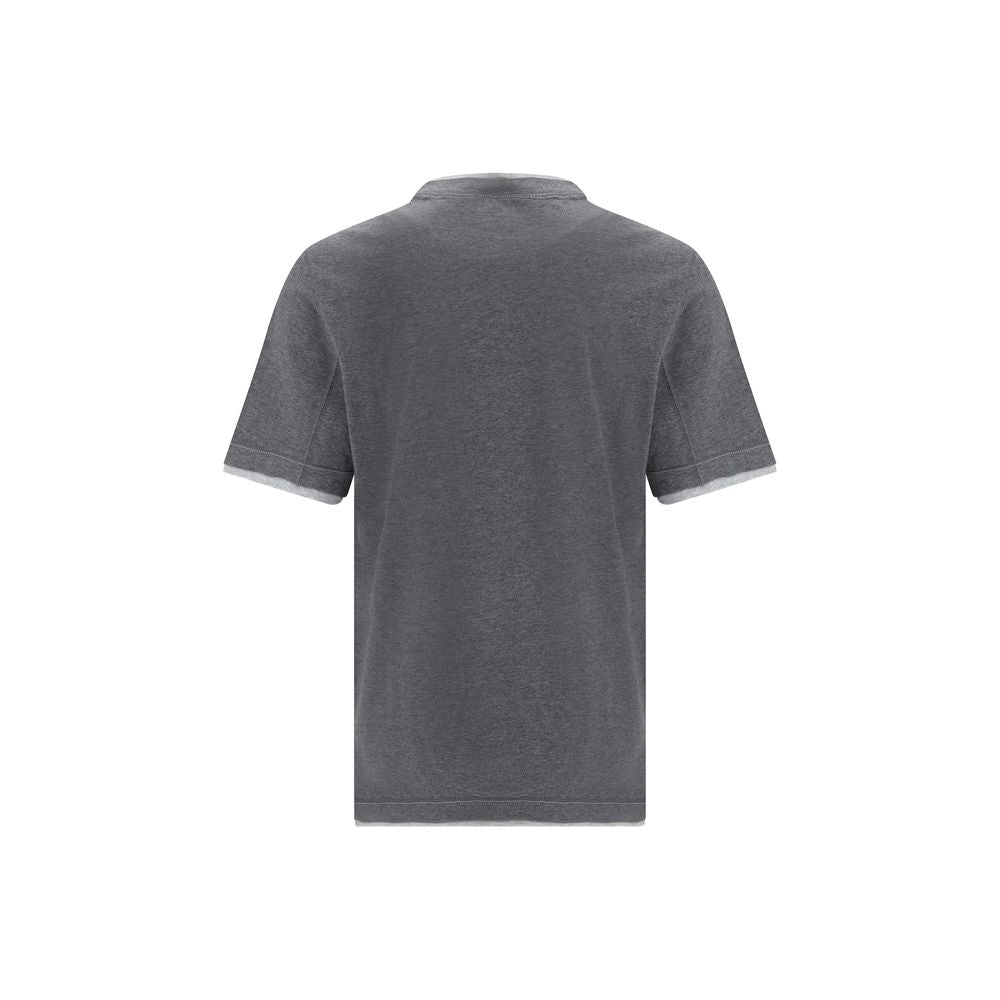 Brunello Cucinelli Gray Cotton T-Shirt LUNESCAPE