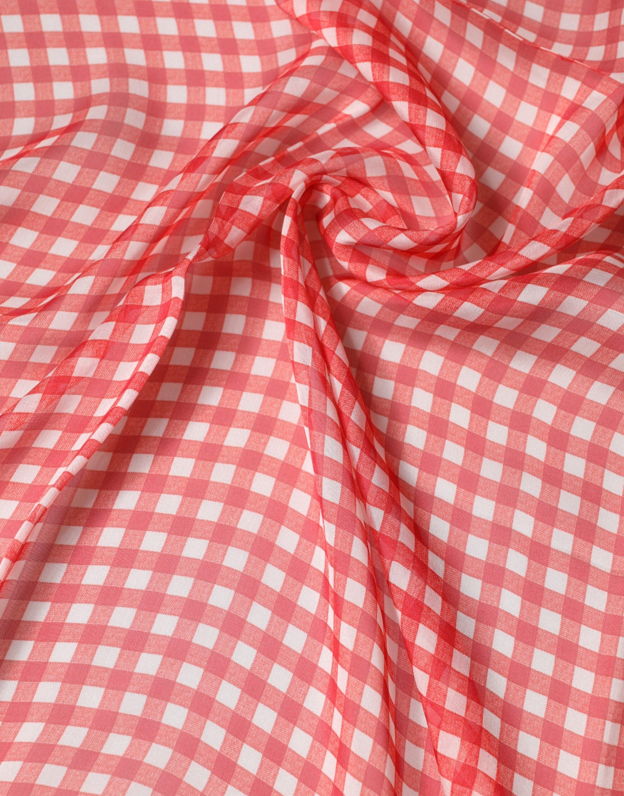 Dolce & Gabbana Red Checkered Plaid Neck Wrap Shawl Scarf