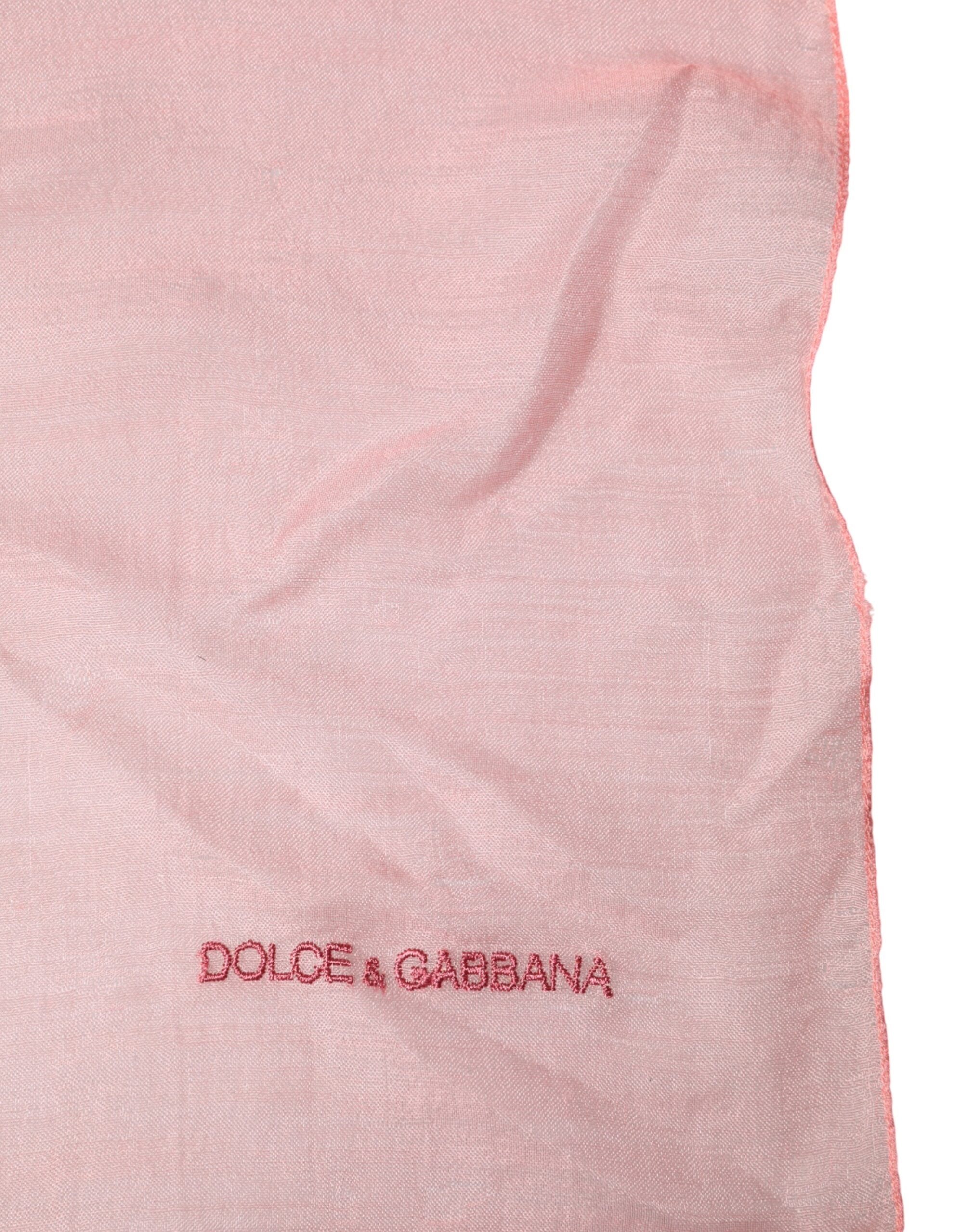 Dolce & Gabbana Light Pink Cashmere Neck Wrap Shawl Scarf