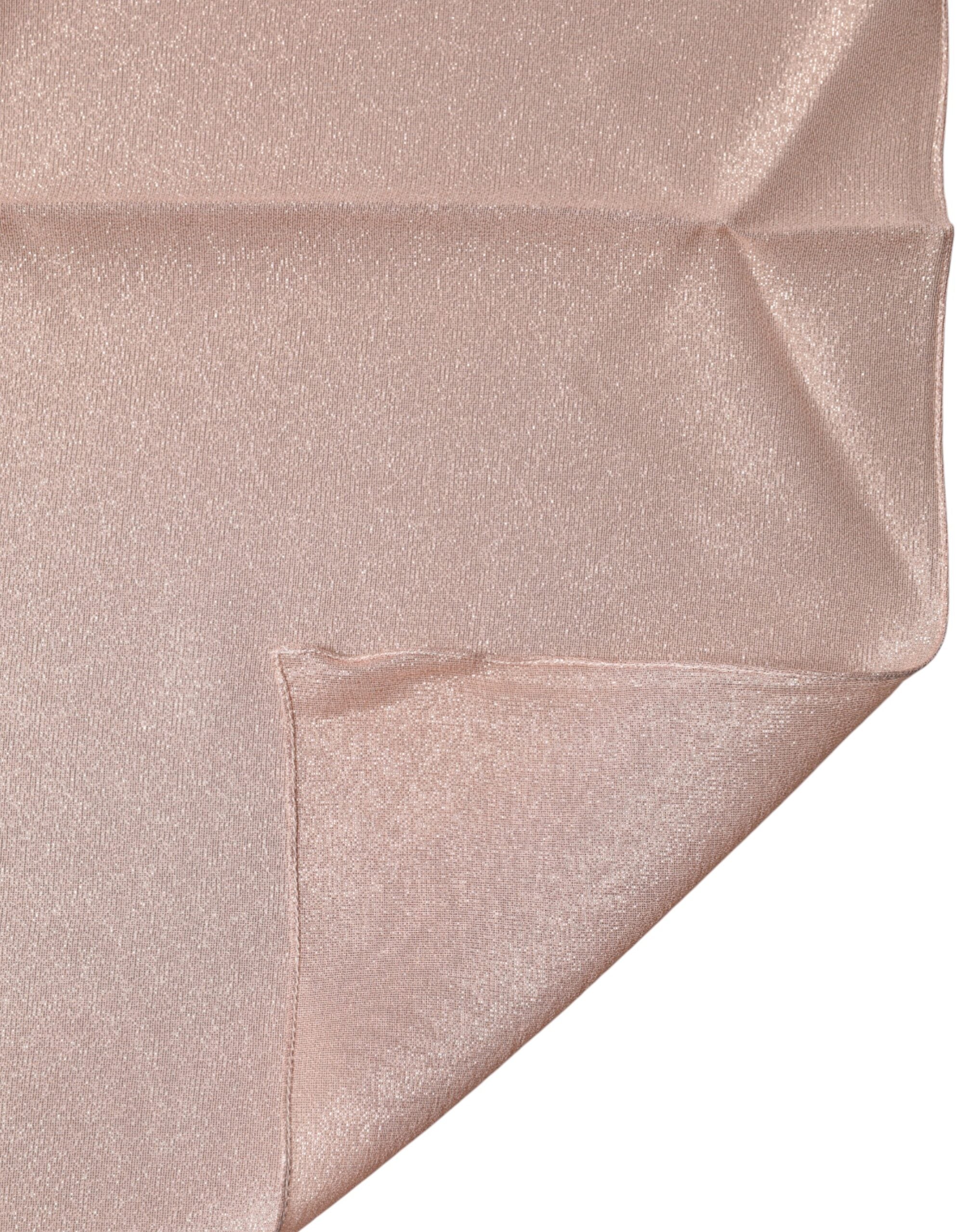 Dolce & Gabbana Light Pink Silk Blend Square Foulard 87.5cm x86.5cm Scarf