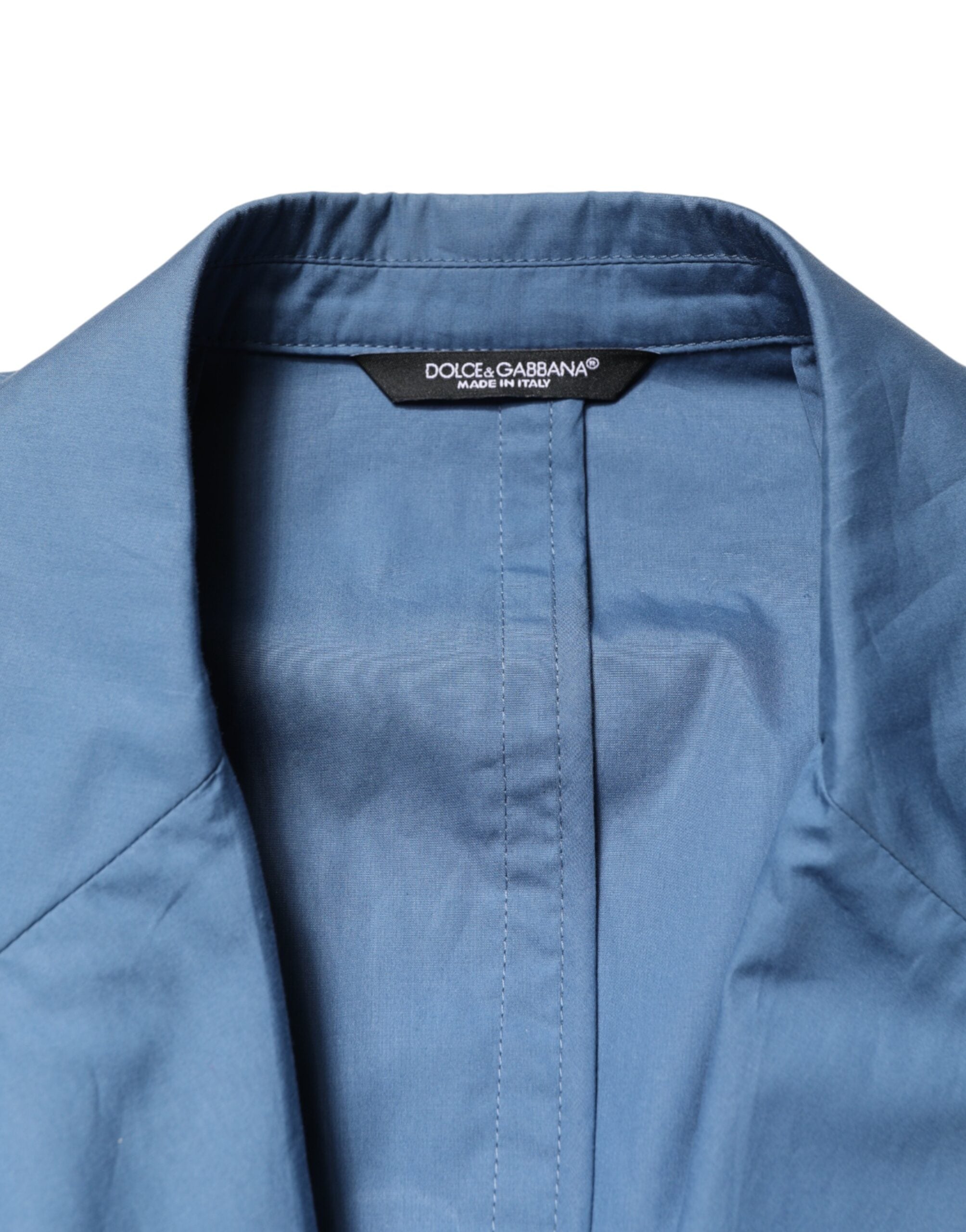 Dolce & Gabbana Blue Cotton Double Breasted 2 Piece Suit