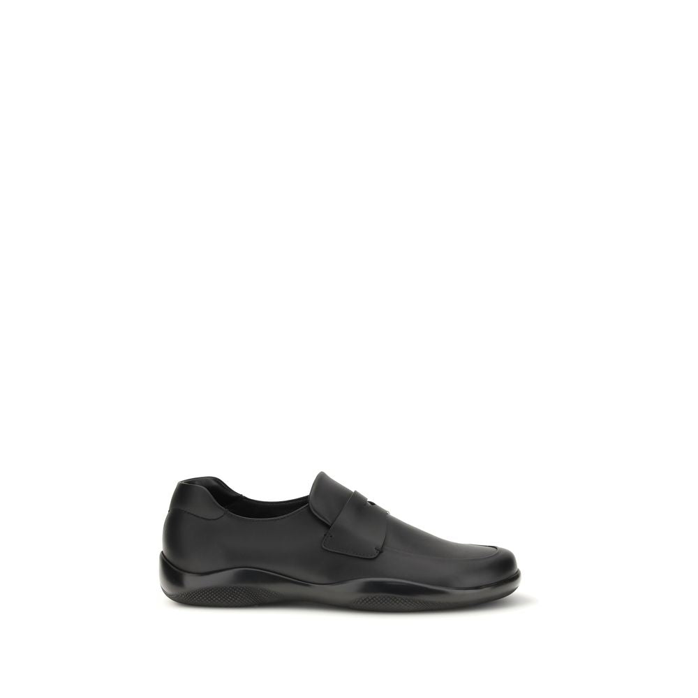 Prada Black Calf Leather Moccasin