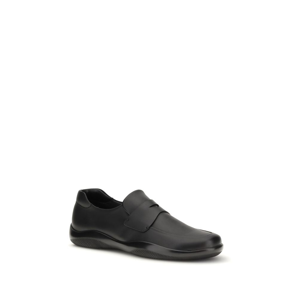 Prada Black Calf Leather Moccasin