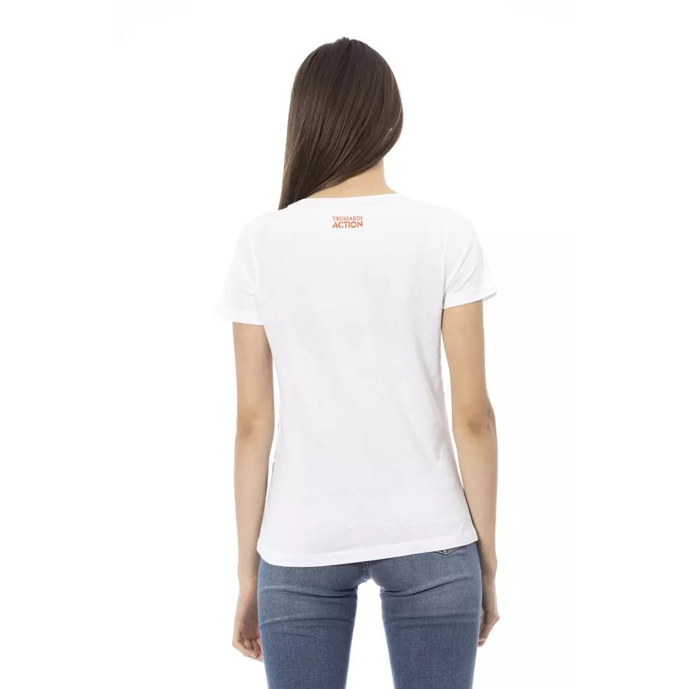 Trussardi Action White Cotton Tank Tops