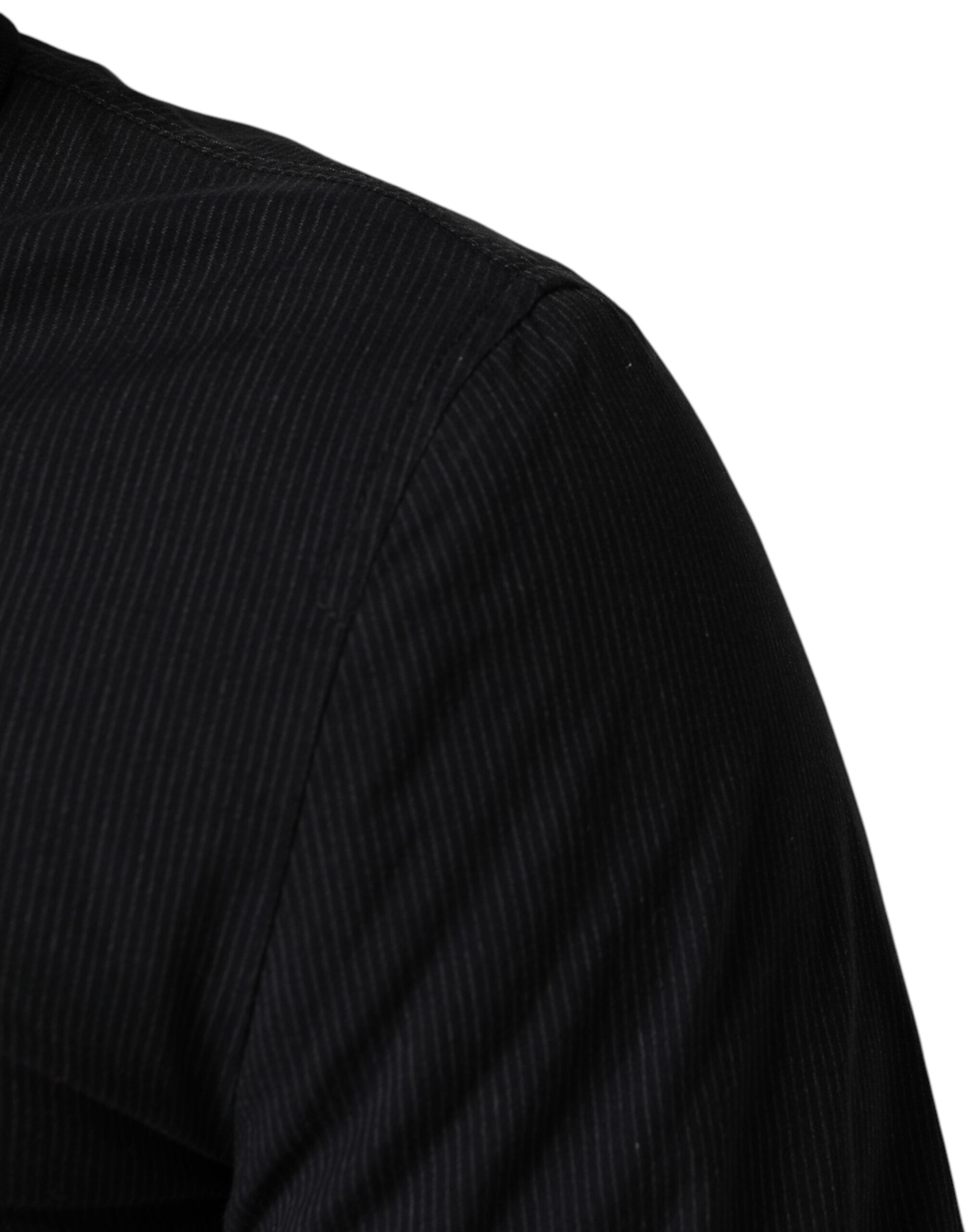 Dolce & Gabbana Dark Blue Cotton Full Zip Bomber Men Jacket