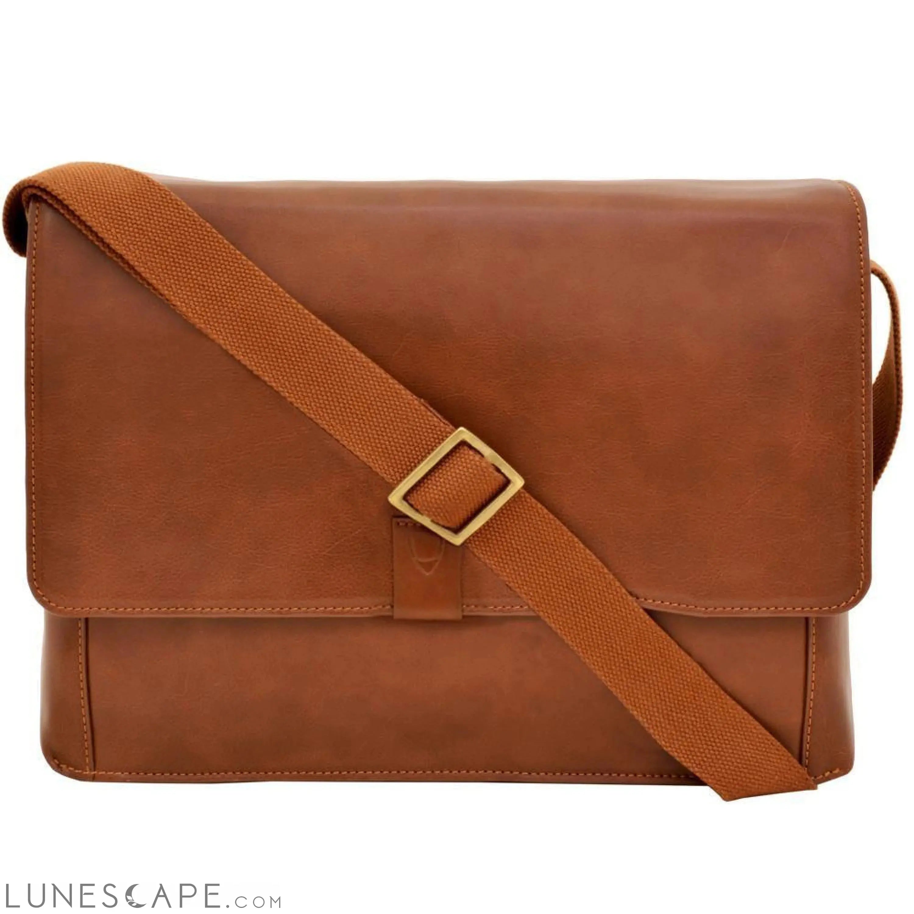 Aiden Horizontal Leather Messenger Bag Bag LUNESCAPE