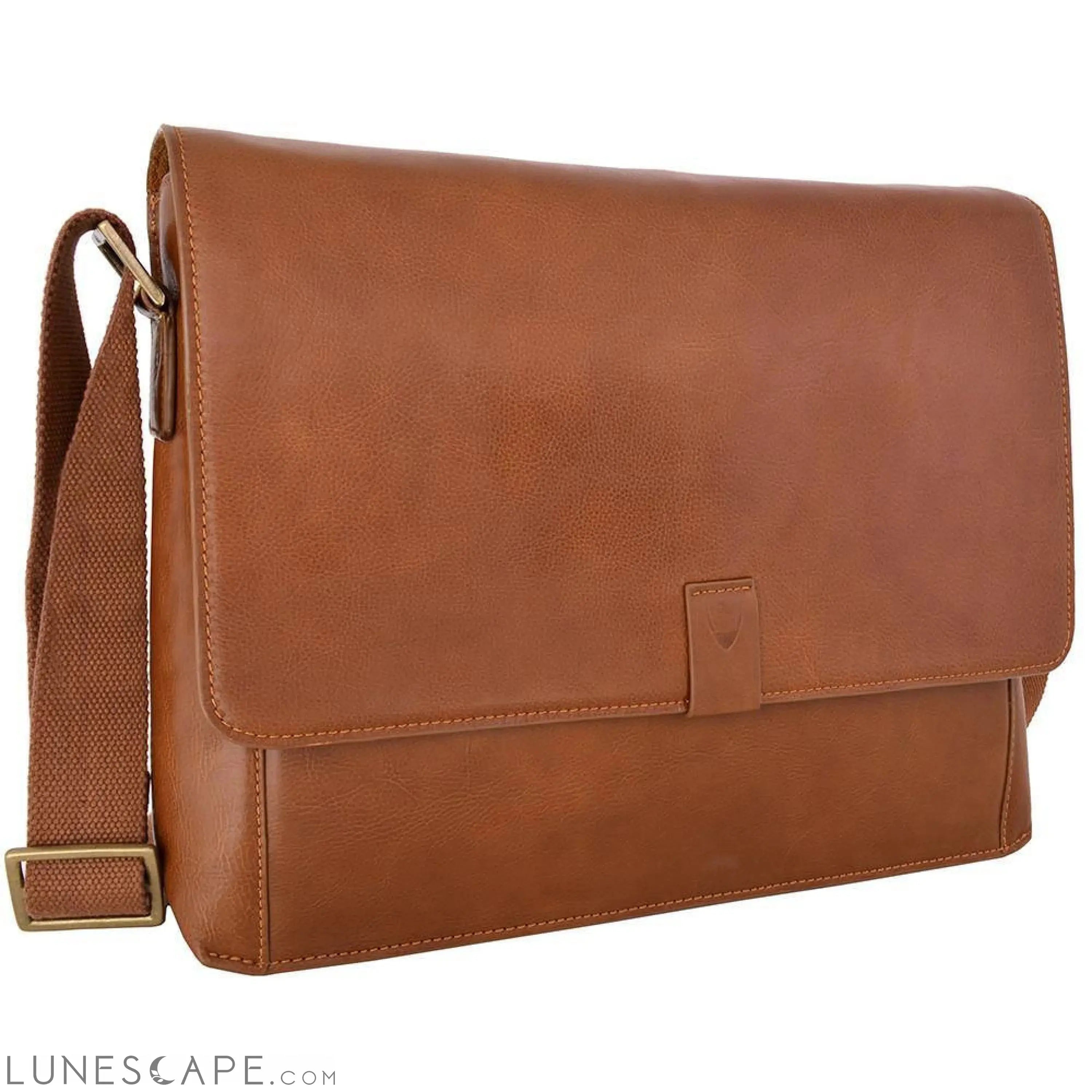 Aiden Horizontal Leather Messenger Bag Bag LUNESCAPE