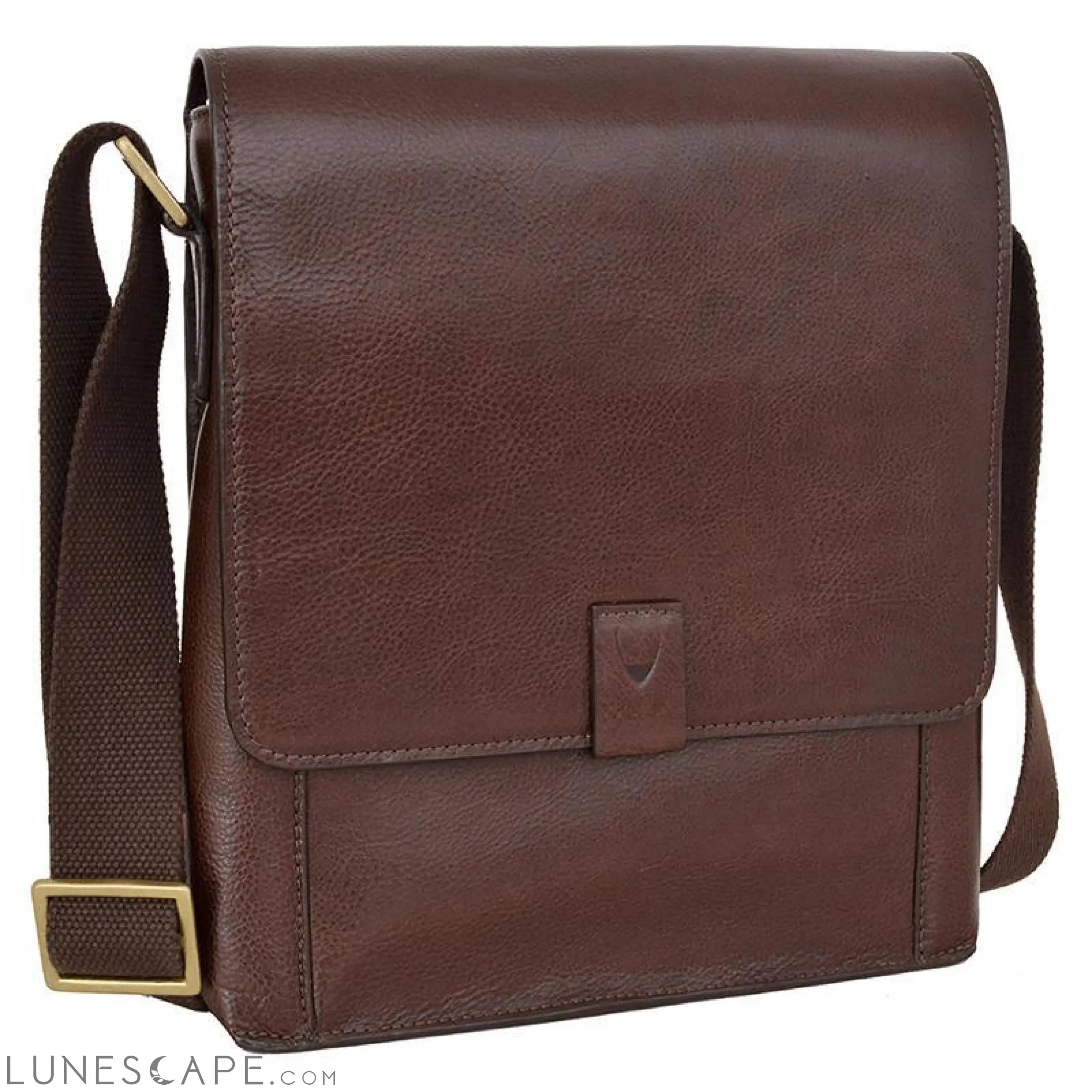 Aiden Medium Leather Messenger Cross Body Bag LUNESCAPE